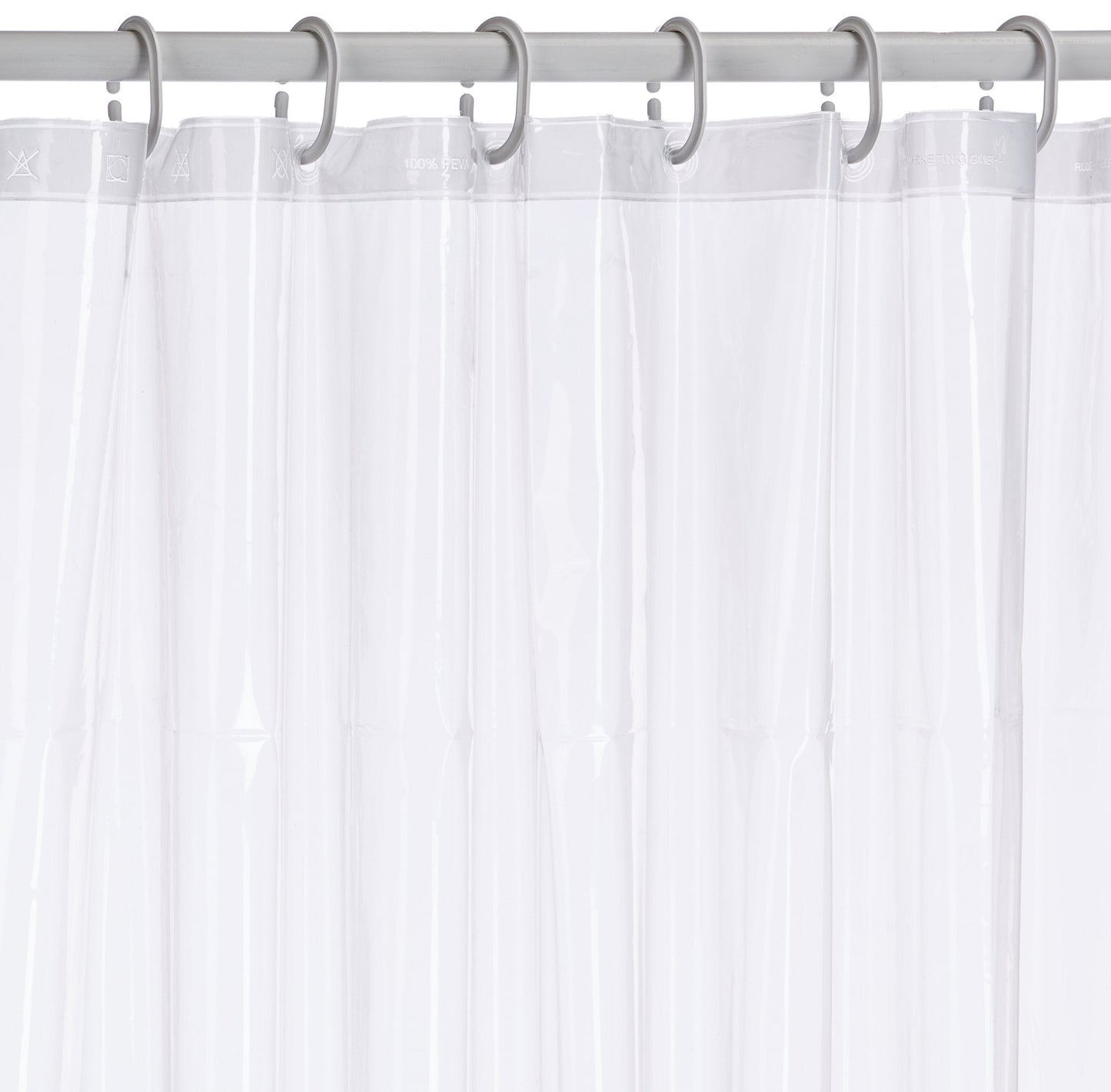 Ridder Brillant 361000-350 Shower Curtain 120 x 200 cm with Hanging Rings Crystal