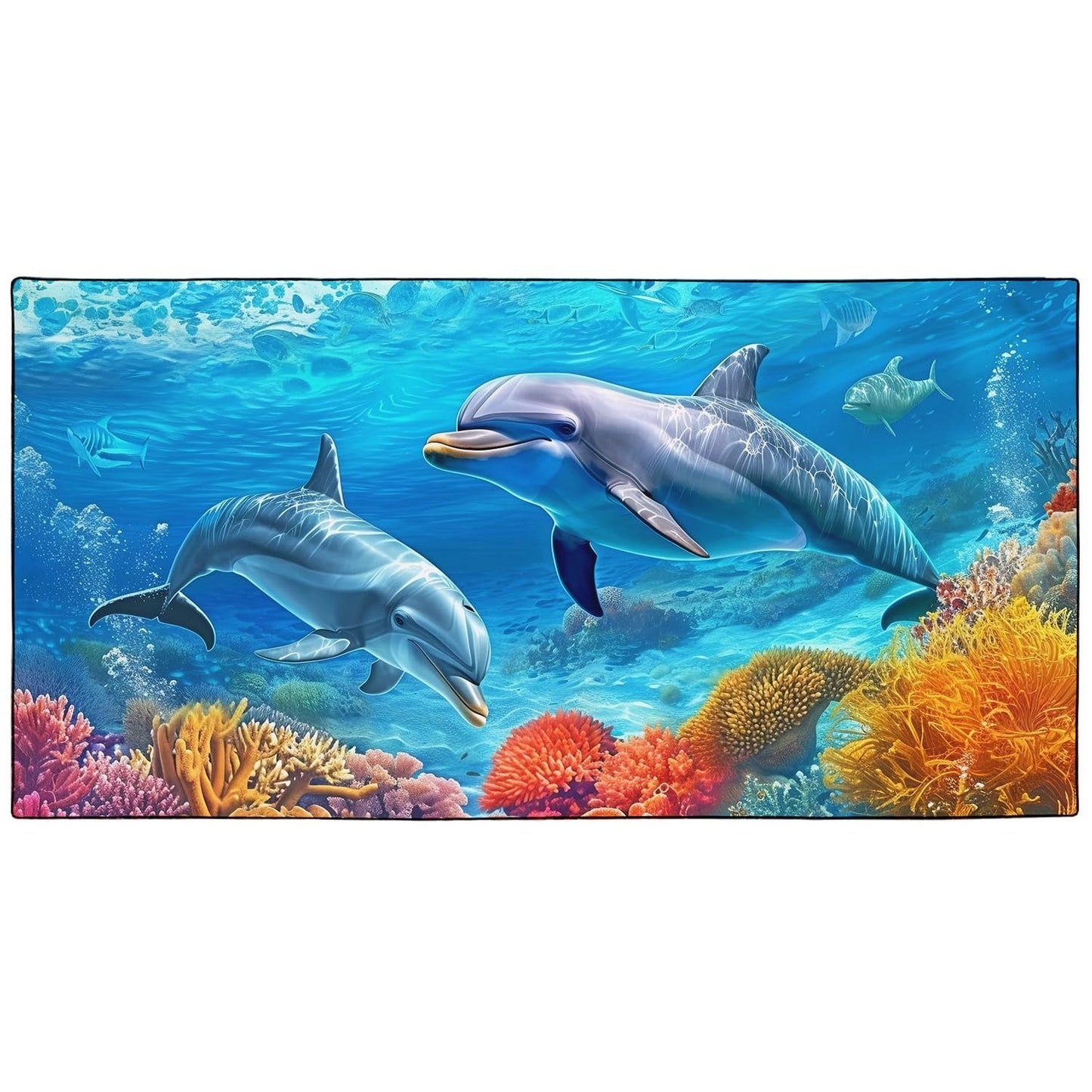 YISUMEI Underwater Dolphins Beach Towels for Adults Extra Large 180 x 90 cm, Microfibre Quick Dry Towel for Travel Swimming Camping Sports