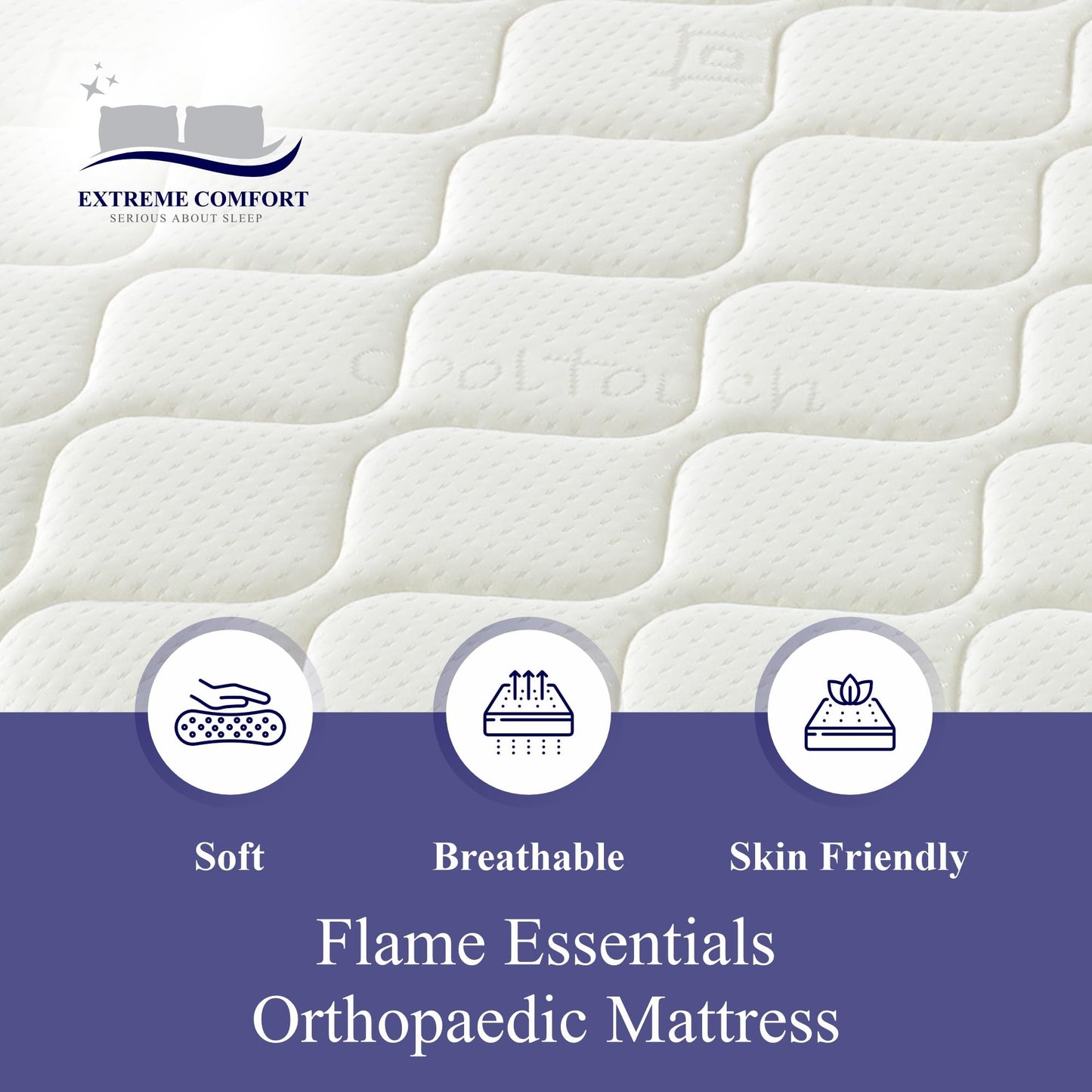 eXtreme comfort ltd Flame Essentials Orthopaedic Small Single Mattress 2’6FT (75x190cm) | Firm Support Foam | Maximum Value All-Foam | 14cm Deep