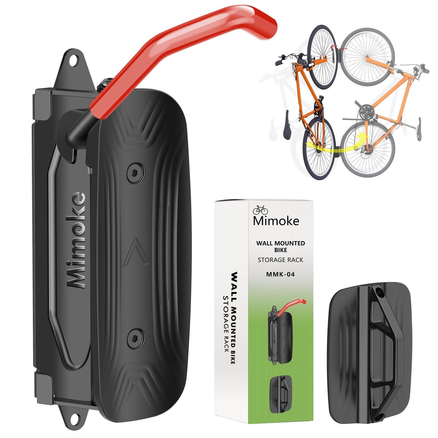 Mimoke Swivel Bicycle Wall Mount - Bicycle Hanger - Vertical Bike Rack- Bicycle Storage for the Garage - MTB & Road Bike