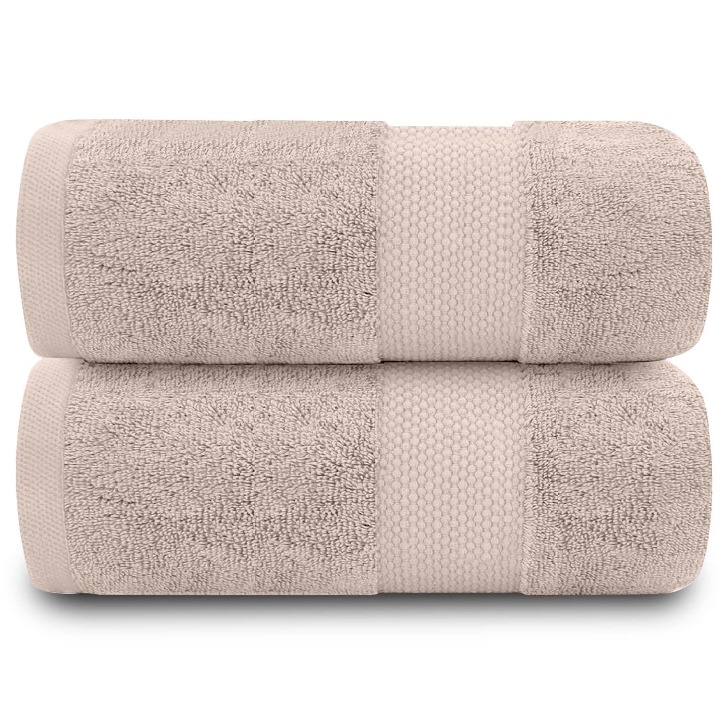 GC GAVENO CAVAILIA Fade Resistant Bathroom Towels Set, 700 GSM Premium Quality Extra Absorbent 100% Cotton Bath Towel, Mocha, 2PK Bath Towel