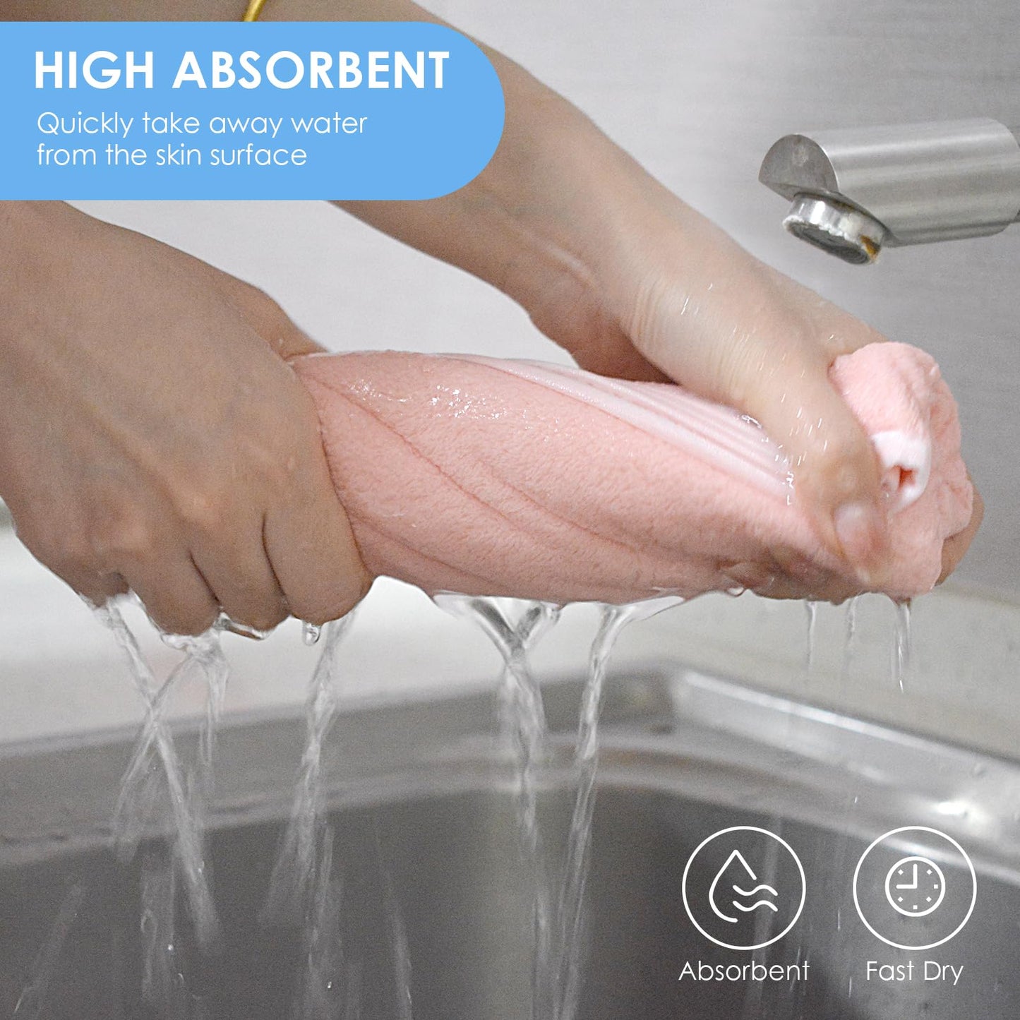VIVOTE Microfiber Hand Towel for Bathroom, Hand Towels with Hanging Loop