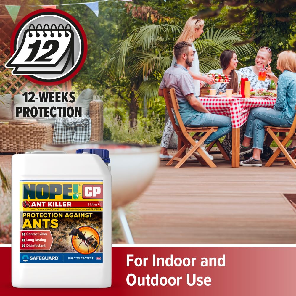 NOPE! CP Ant Killer (5L & Sprayer) Spray Long-Lasting, Fast Acting for Indoor and Outdoor use