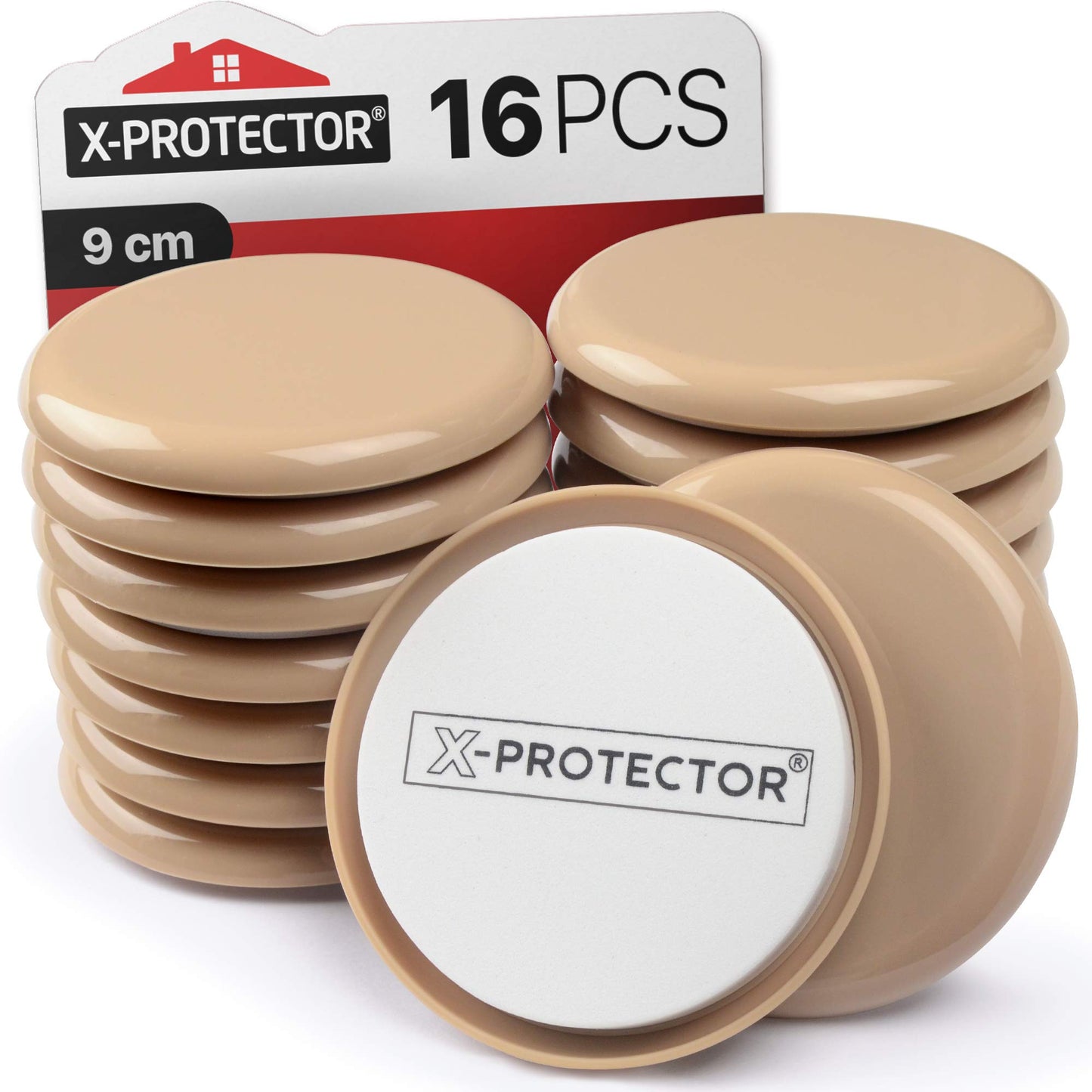 Furniture Sliders for Carpet X-PROTECTOR ? Moving Pads 16 pcs 9cm Sliders for Furniture - Move Your Furniture Easy with Reusable Furniture Movers