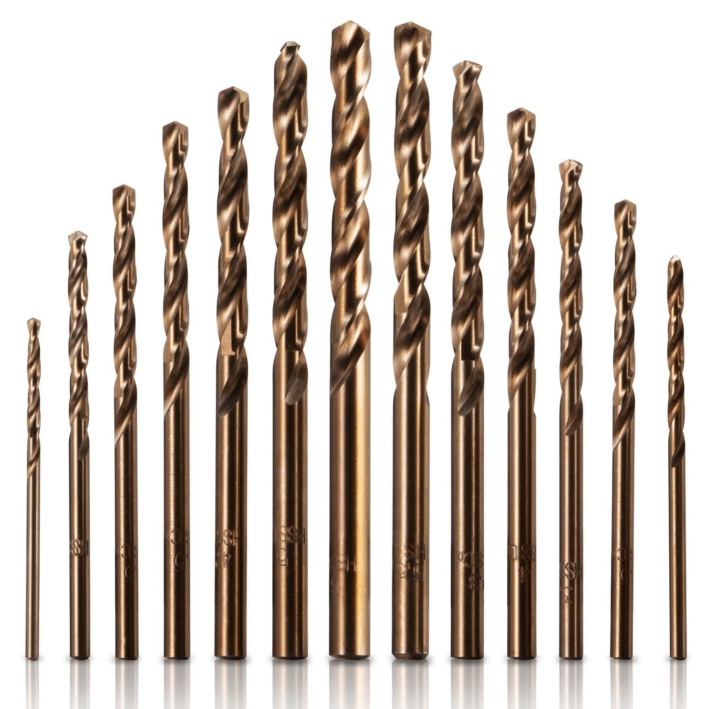 5% Cobalt Drill Bit Set, M35 High Speed Steel Twist Drill Bits 135 Degree Split Point for Stainless Steel, Cast Iron, Hard Metal, Plastic and