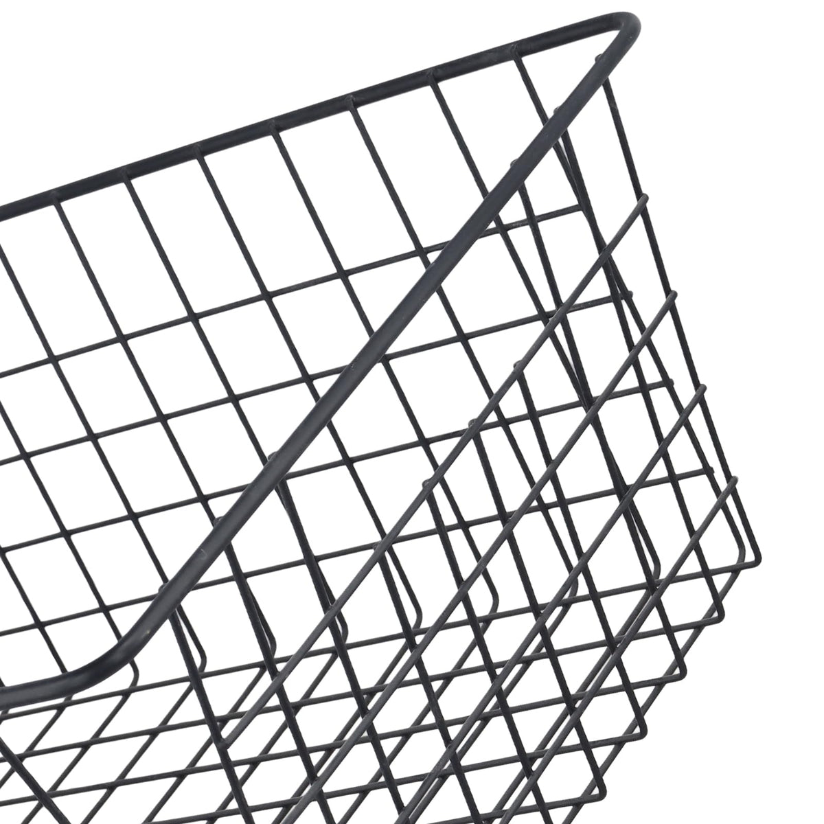 KEILEOHO Wire Storage Basket, Black Metal Organizer, 36 x 29 x 16cm, 4 Pack, for Kitchen Pantry Office