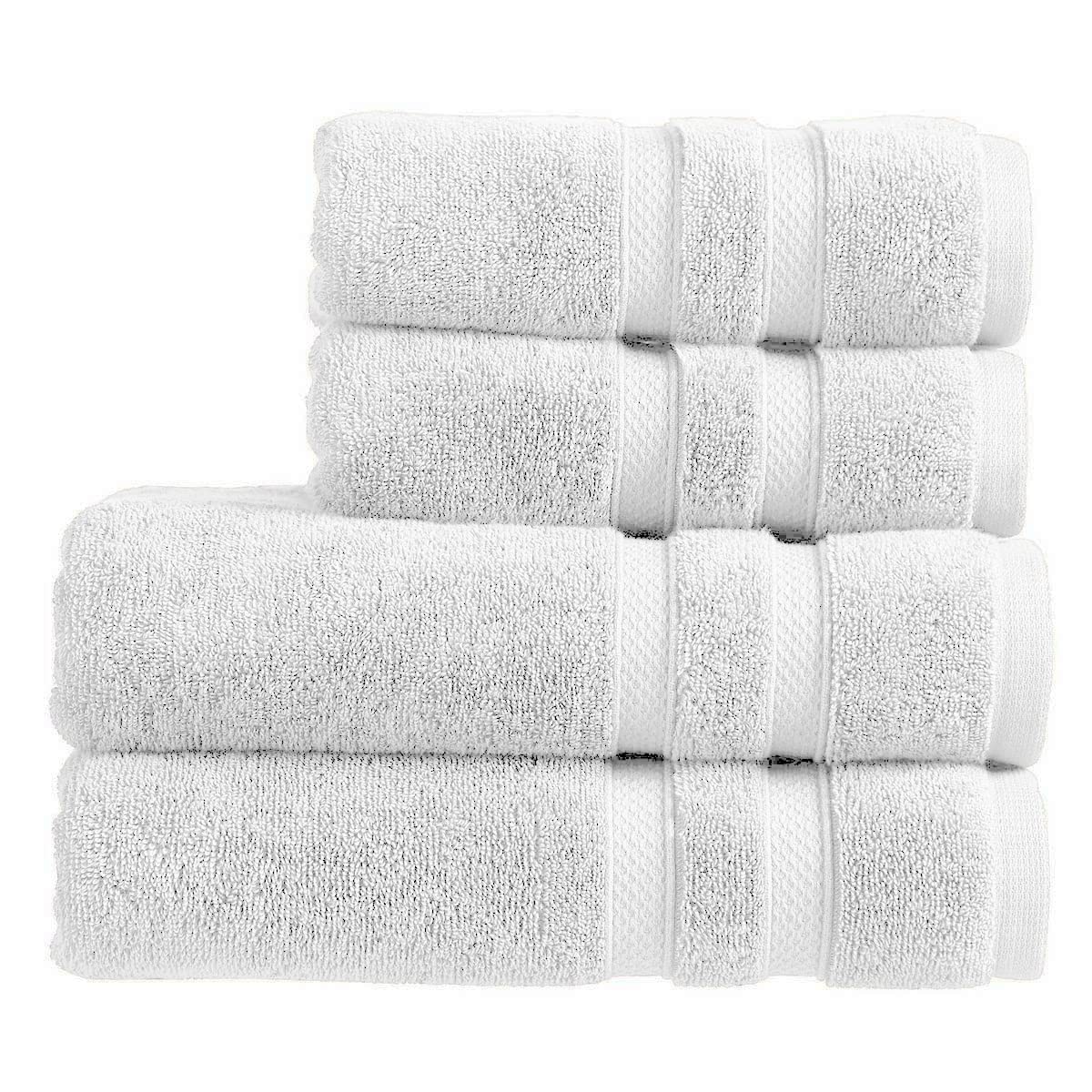 Christy Chroma Towel Set | Set of 4 | 2 Bath 2 Hand | Highly Absorbent Heavyweight 675GSM | Bold and Bright | Soft Smooth Bathroom Shower Towels |