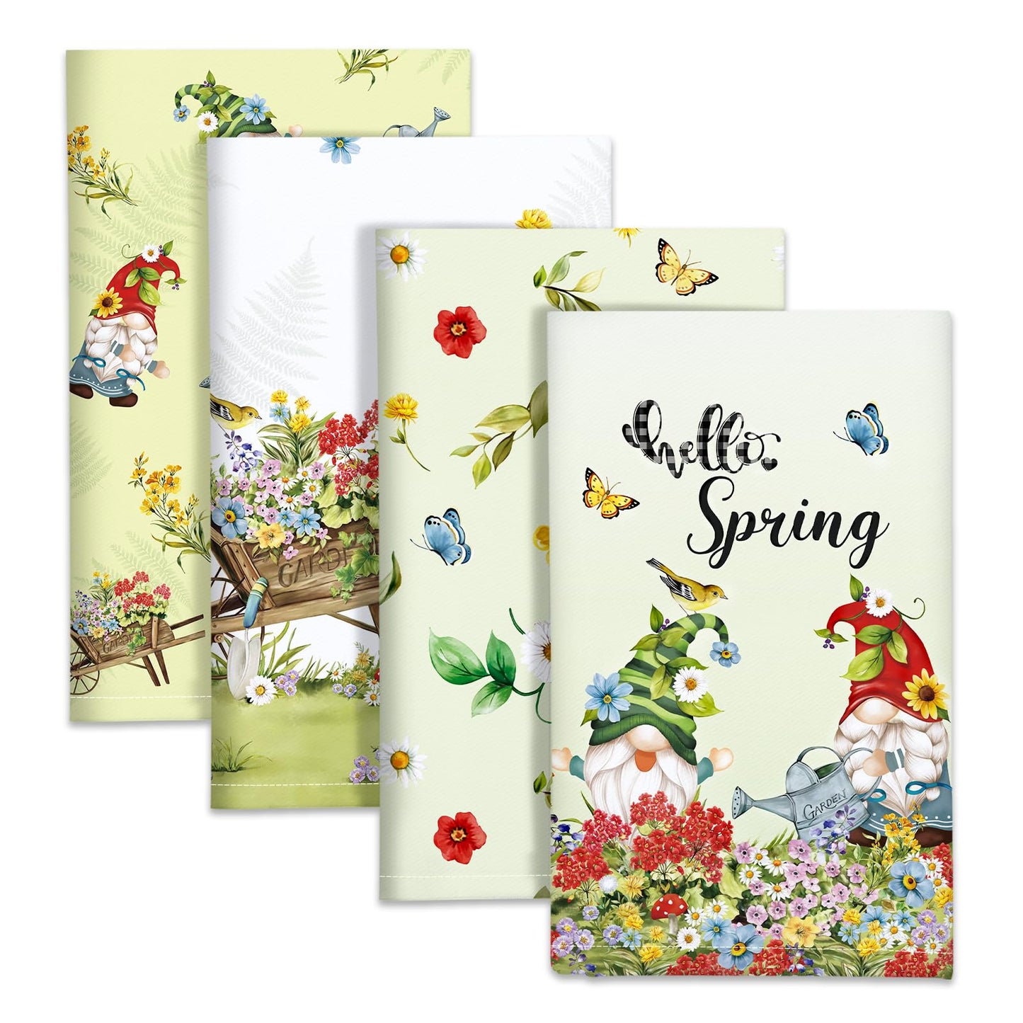 Arquiel Gnomes Kitchen Towel 100% Cotton Quick Dry Dish Towels 50 x 70CM, Dishcloth Hand Towels for Housewarming Gifts Dining, Home, Wedding, Banquet,