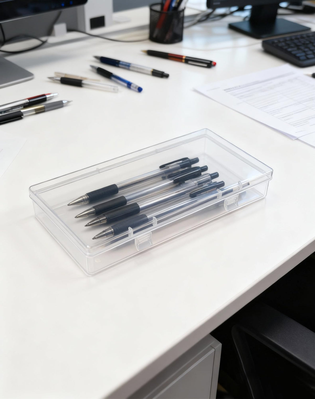 LJY 12 Pack Plastic Storage Boxes with Lids 15.5 x 8.5 x 3 cm, Clear