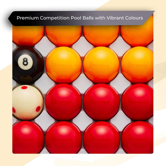 Cue-King Premium Pool Balls Complete Set Grade AA - 2" 16 Ball Set for Pool Table, Red and Yellow, Premium Quality