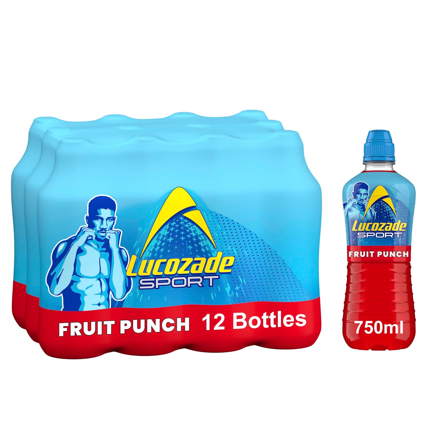 Lucozade Sport Body Fuel - Fruit Punch 12x750ml| Isotonic sports drink, with Electrolytes and Vitamin B3 | Still | Bursting with Flavour
