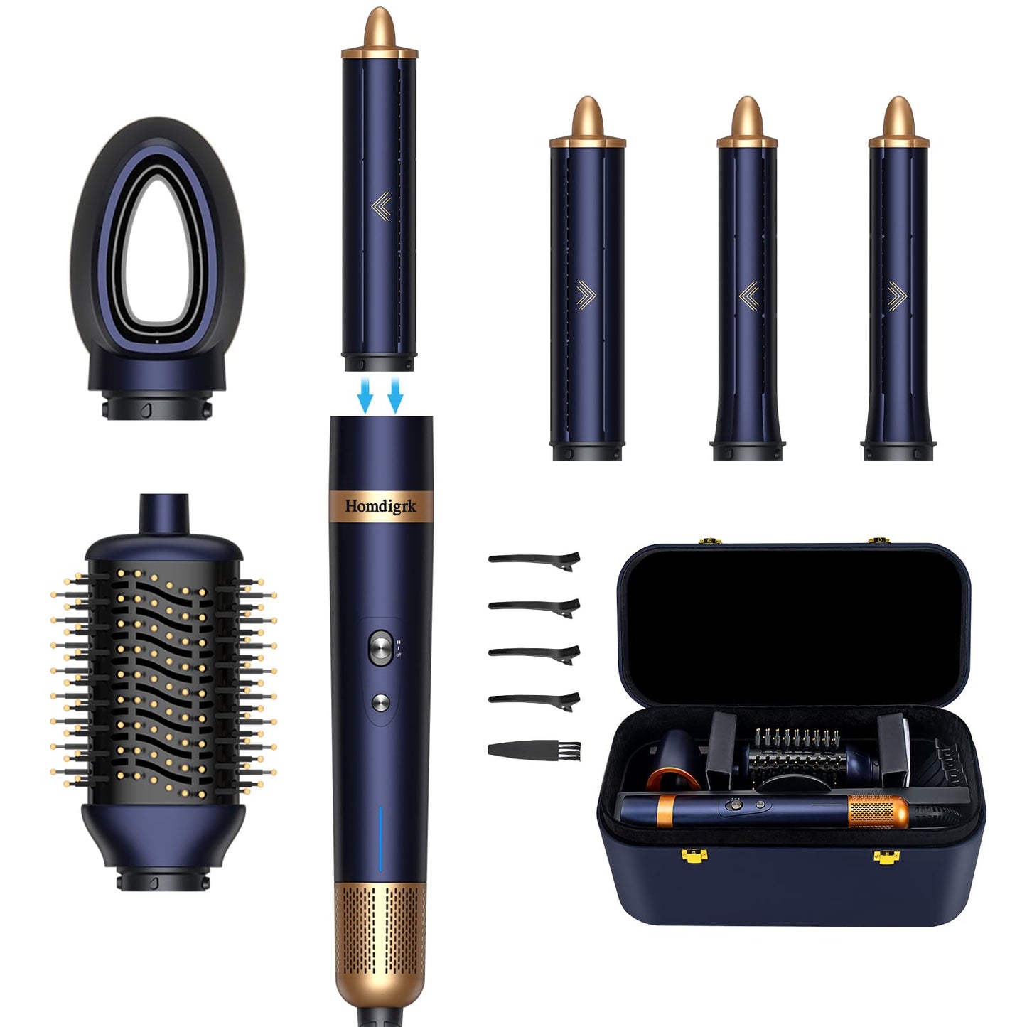 6-in-1 Airstyler, Hairstyler with Auto-Wrap Curling Iron and Blow-Dry Brush, Ionic Hairdryer for Styling, Volumizing, Curling, and Straightening, No