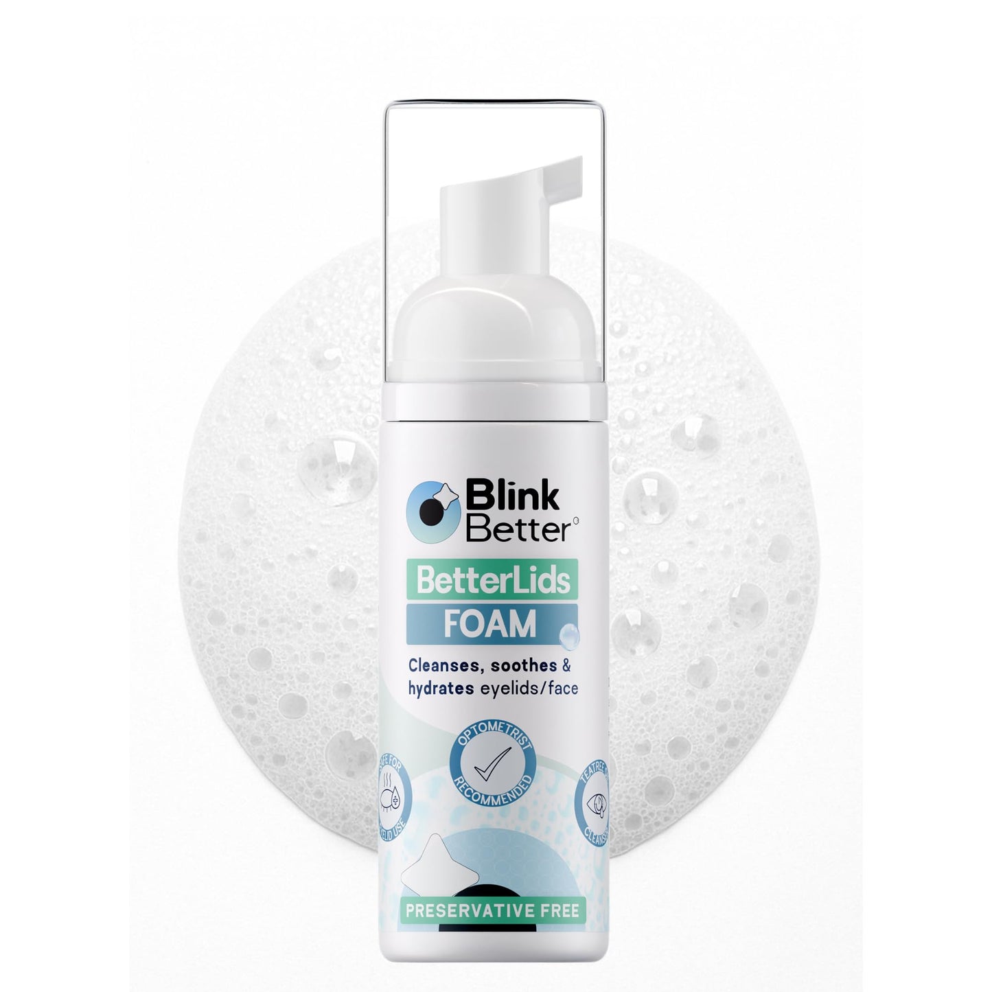 BlinkBetter Eyelid Foam Cleanser ? Tea Tree Oil Face & Eyelid Wash with Ectoin, Centella, Beta Glucan & Panthenol ? 4-in-1 Hydrating, Soothing,