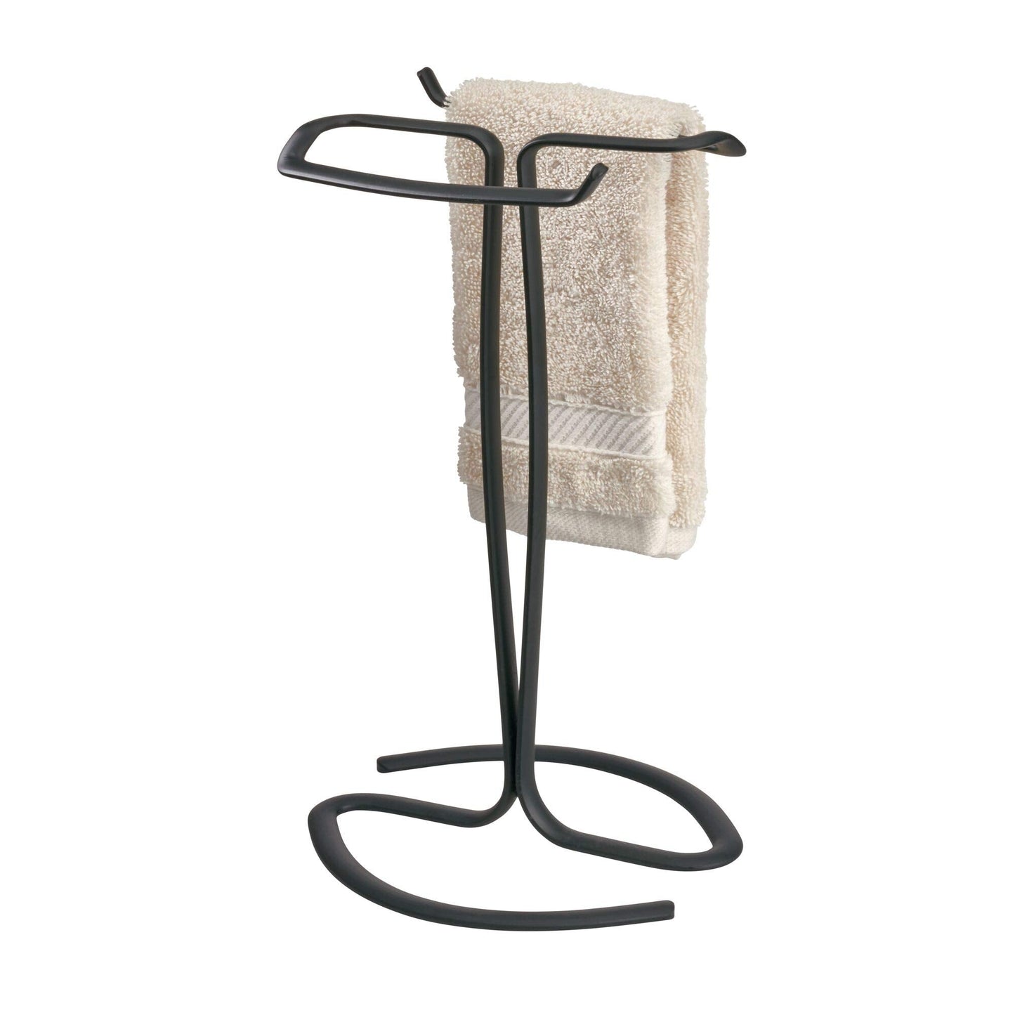 iDesign Axis Freestanding Hand Towel Rack, Metal, Matte Black, 19.5 x 16.0 x 34.5 cm