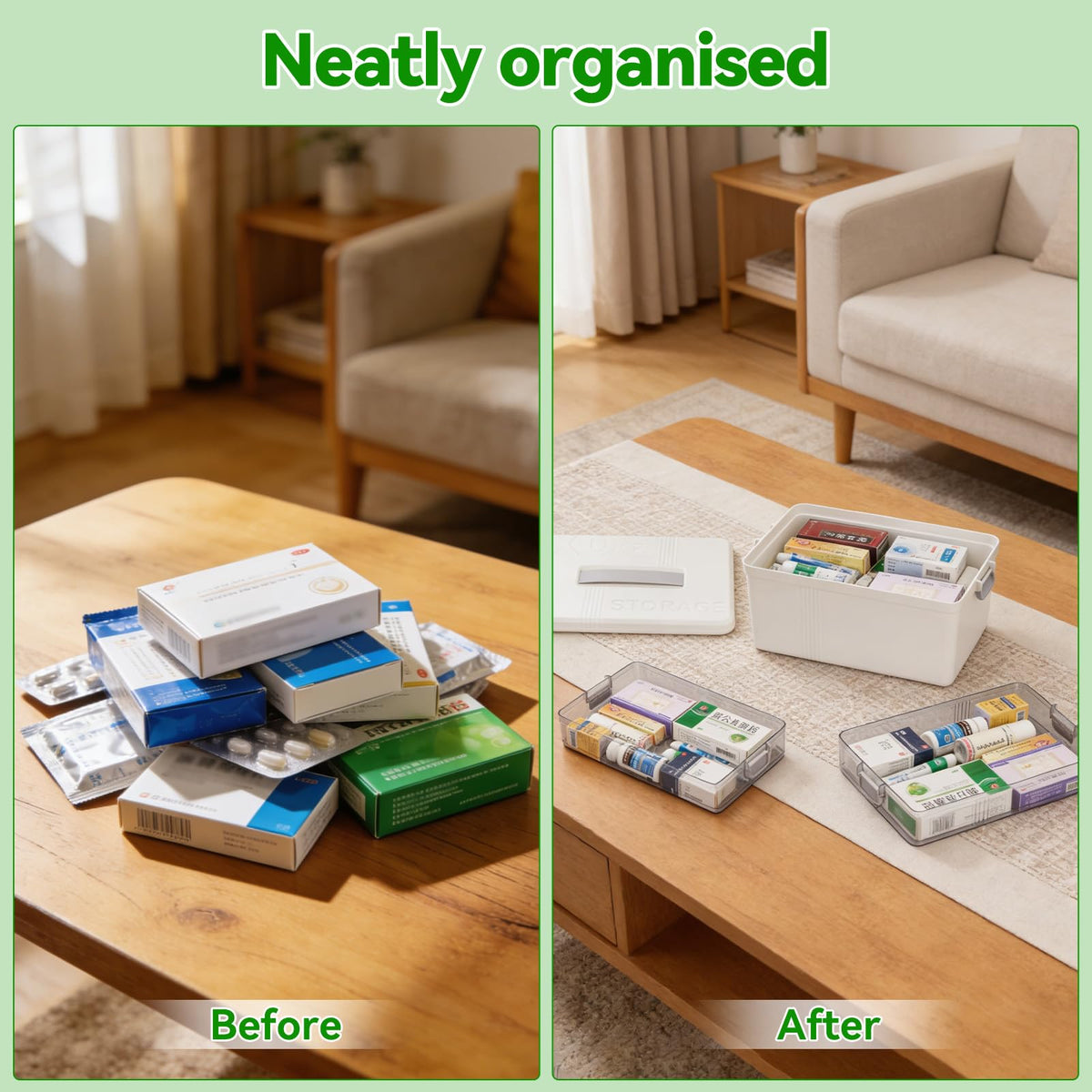 Stidyzo Medicine Storage Box, 3 Layer Medical Organiser Box