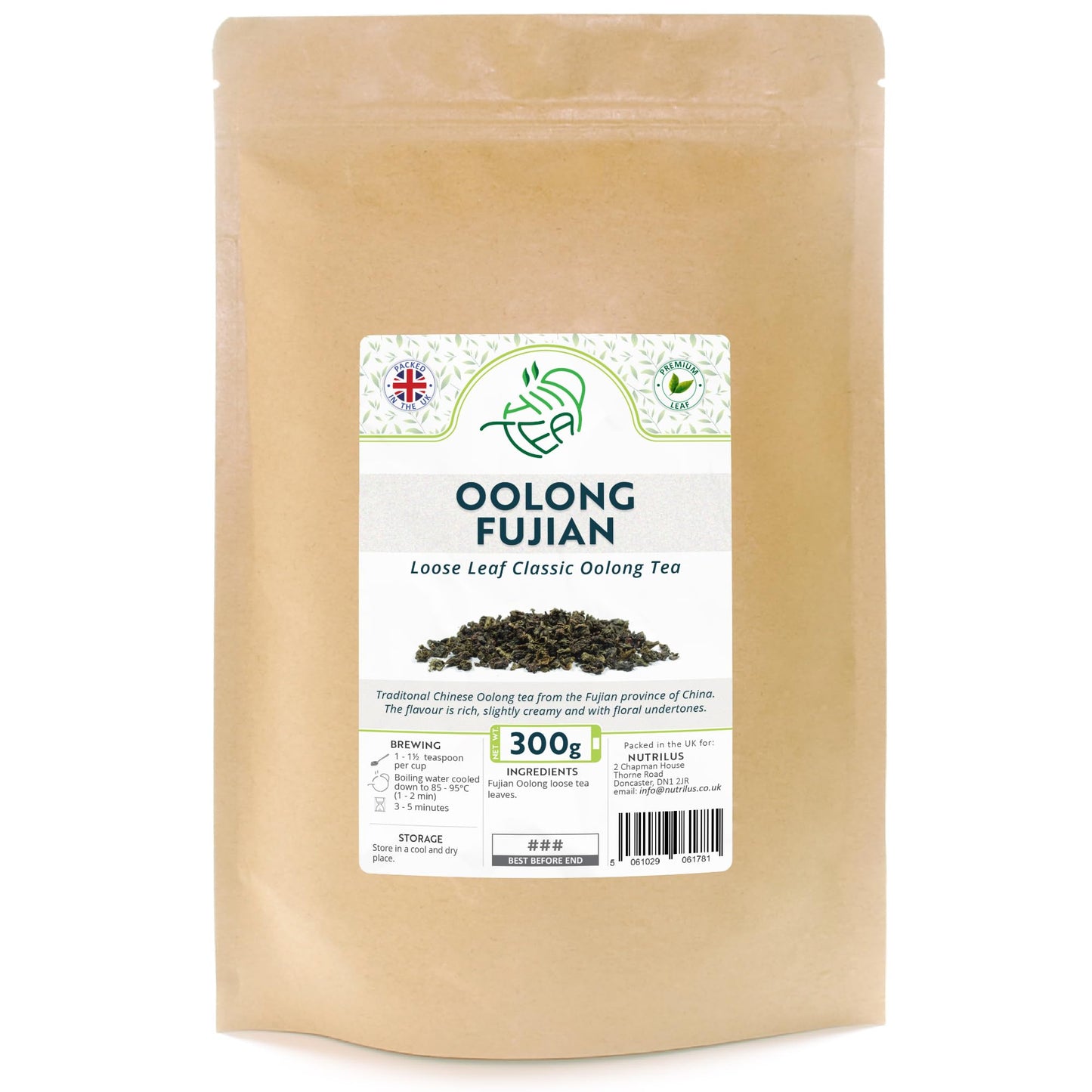 Oolong Fujian Loose Leaf Tea ? Classic Chinese Oolong Leaves (300g)