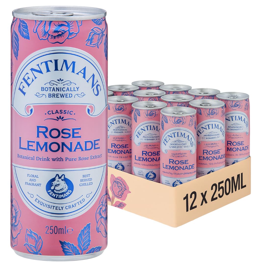 Fentimans Rose Lemonade - Botanically Brewed Lemonade made with Lemon Juice - Exquisitely Crafted and Refreshing Soft Drinks - Gluten-Free and Vegan