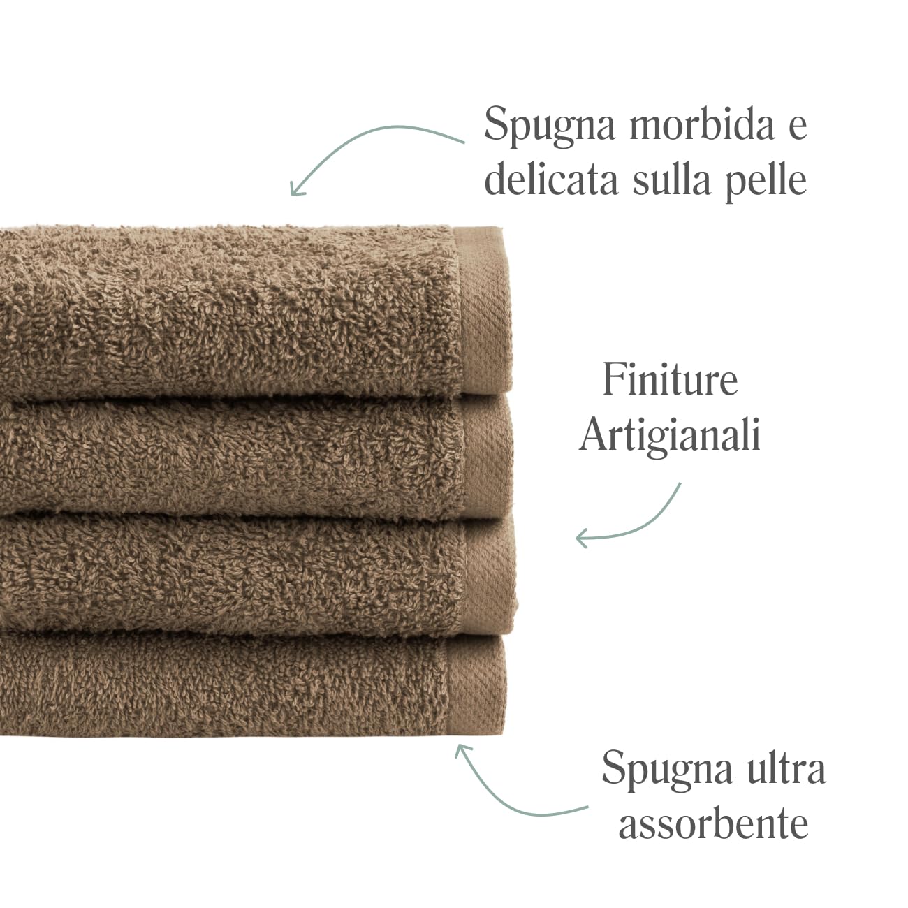 NELLA BIAGINI Minerva Bathroom Washcloths 30 x 30 cm, Set of 8, 100% Pure Terry Towel, Cotton, 420 g/m², Made in Italy, Soft, Absorbent, Practical