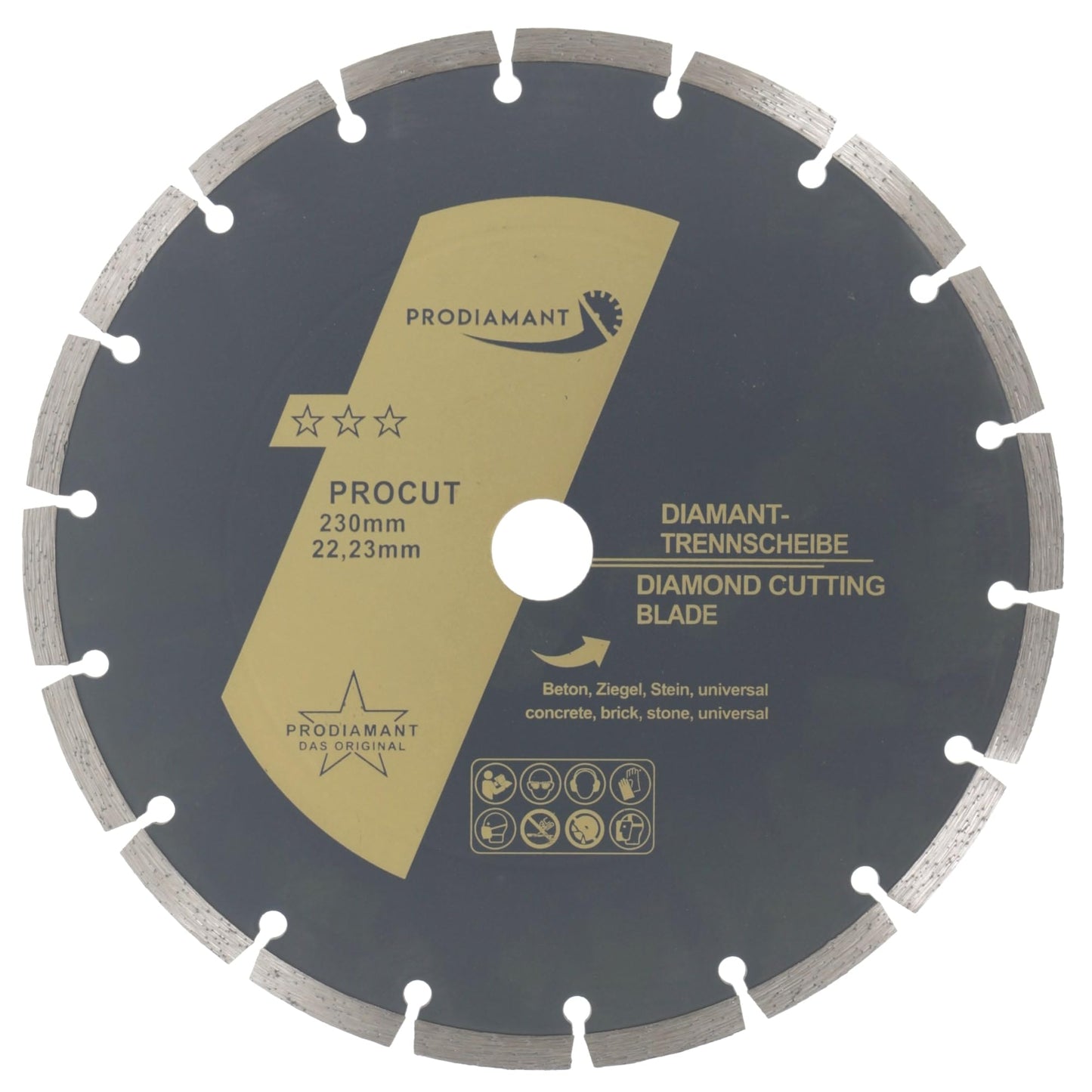 PRODIAMANT diamond cutting disc universal 230mm 9inch x 22.2 mm concrete, stone, brick 9 inch diamond disc 7mm segment