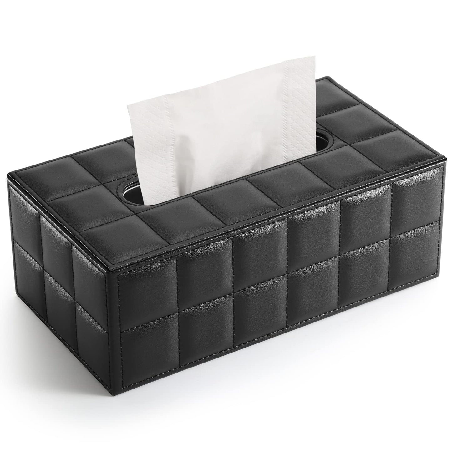 KINGFOM? Rectangular PU Leather Facial Tissue Box Tissue Holder for Home Office, Car Automotive Decoration