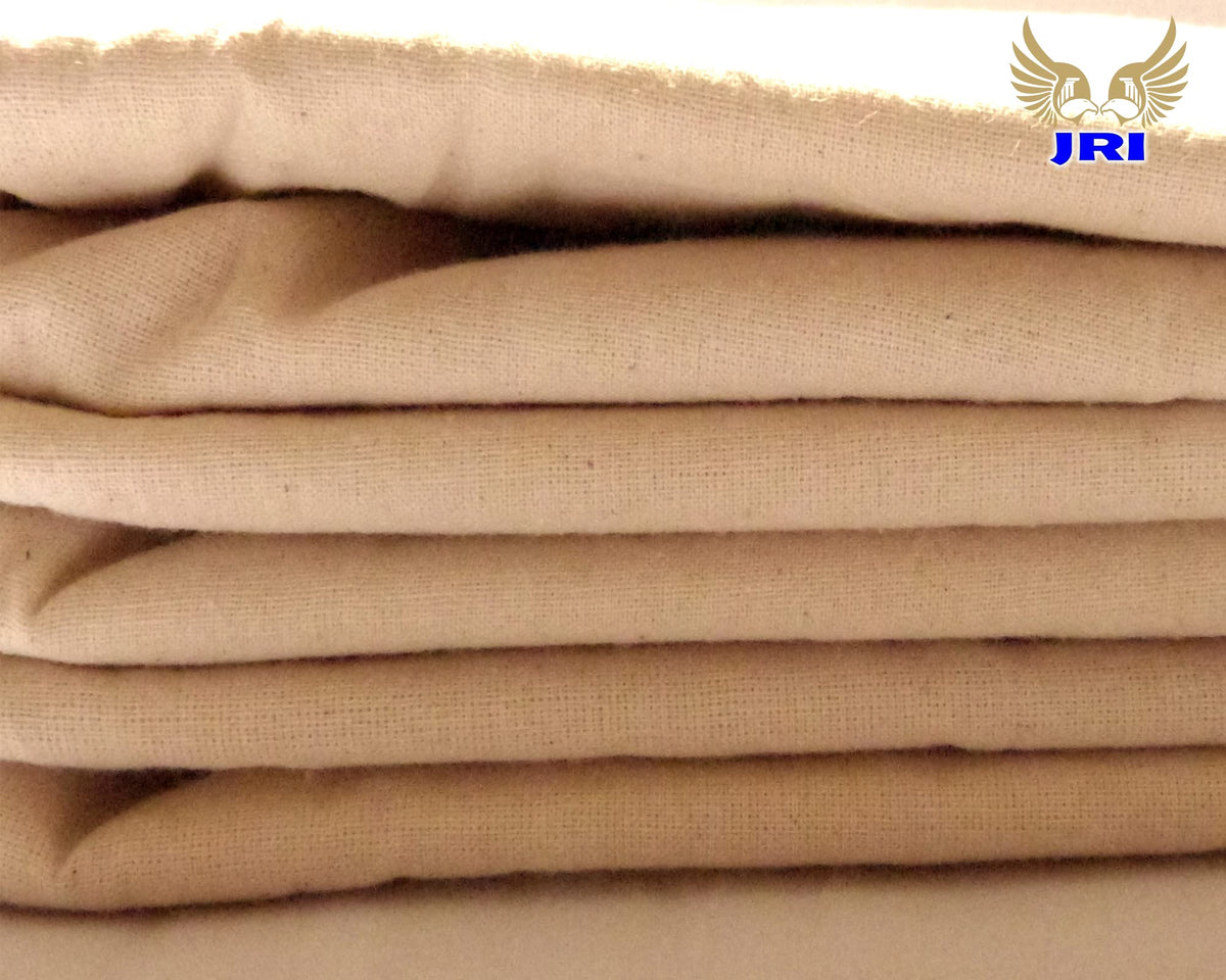 Calico Fabric 63 Inch (160cm) Extra Wide 100% Unbleached Natural Cotton, Medium Weight, Premium Quality by JRI (15 Meter)