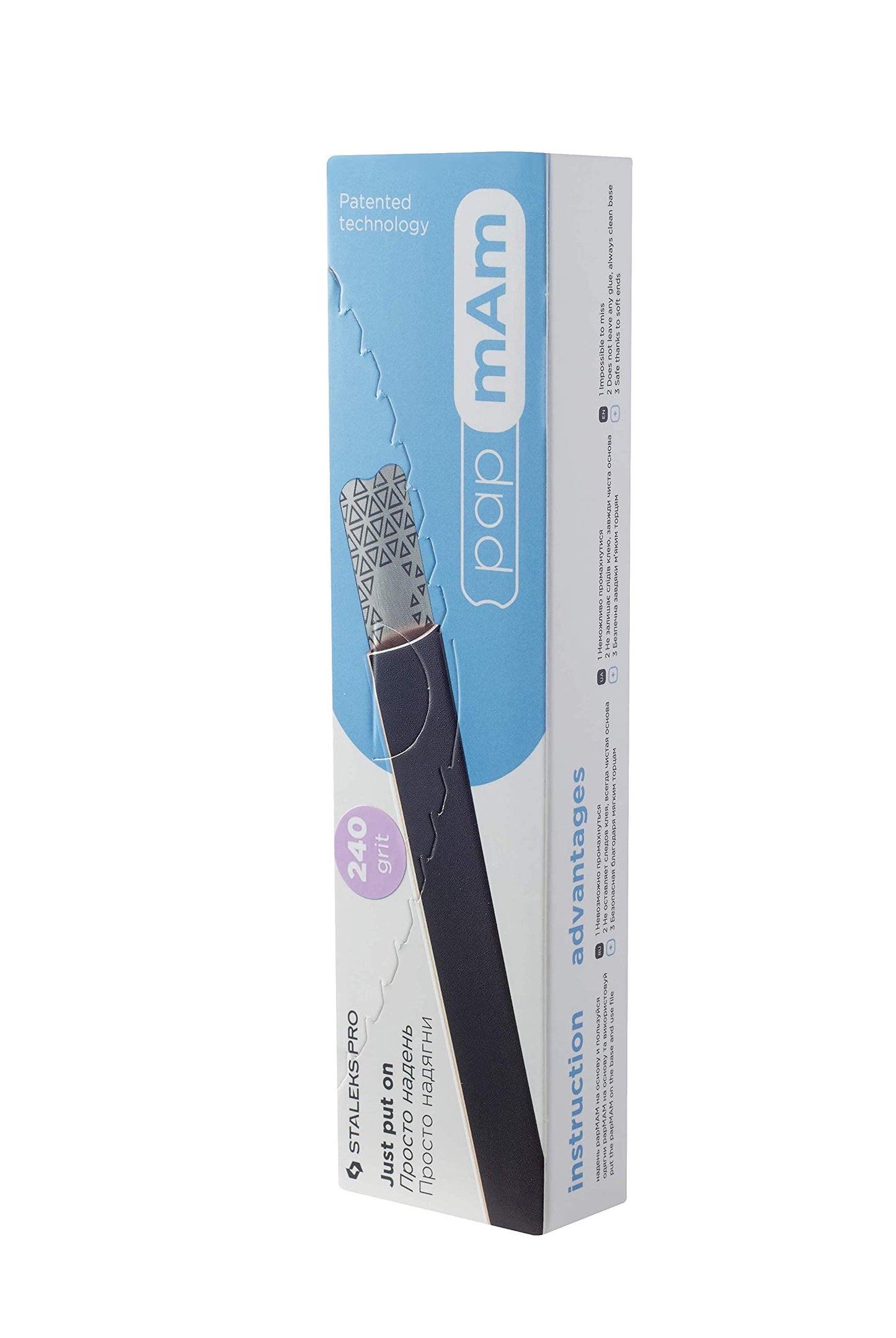 VJ Nail File Cases Replaceable Straight for Matal Base File Staleks 100/180/240 grit Box 50pcs (240 grit)