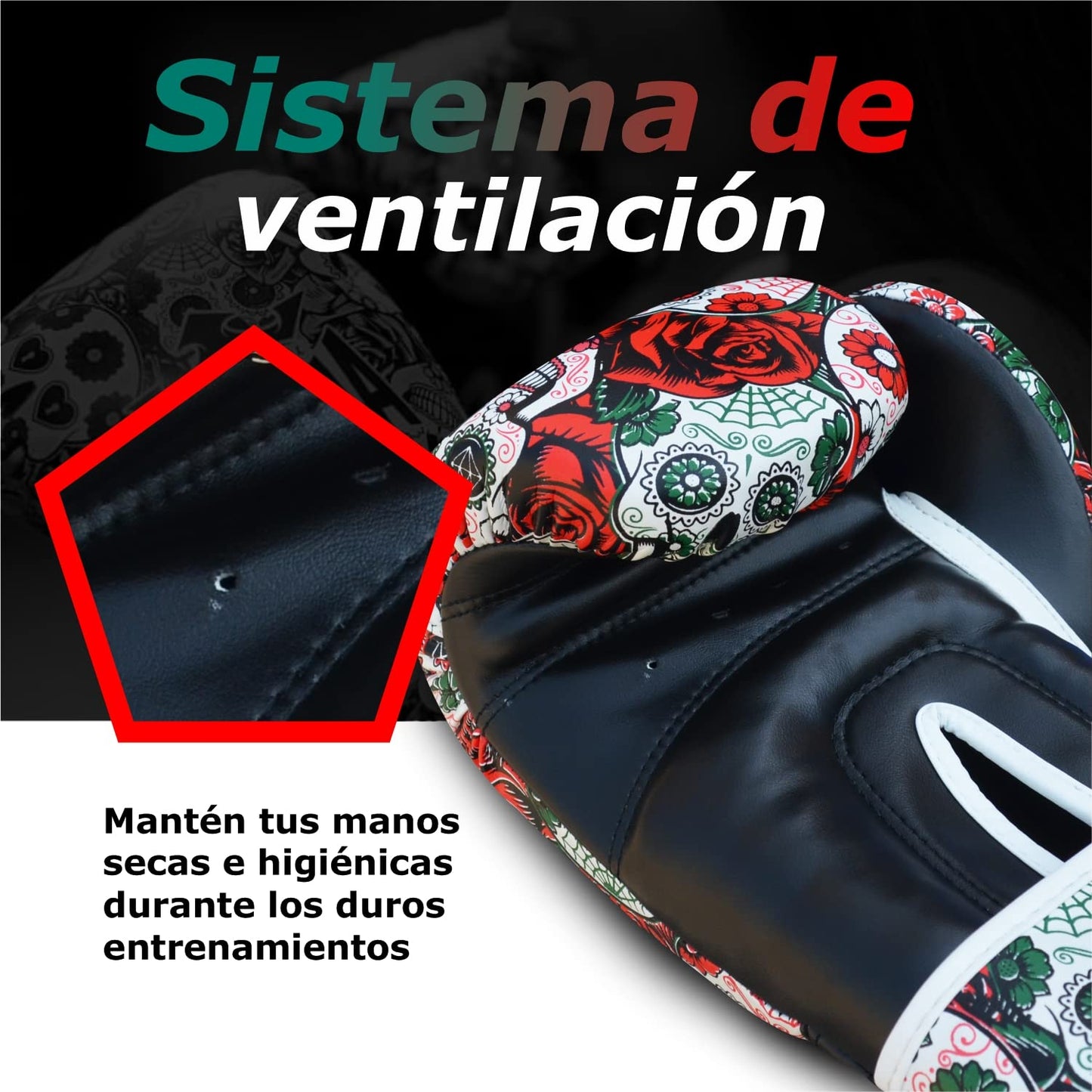 BUDDHA FIGHT WEAR - Mexican Boxing Gloves - Muay Thai - Kick Boxing Synthetic Leather - GS-3 Inner Padding - Impact Protection - Red Color - Size 14