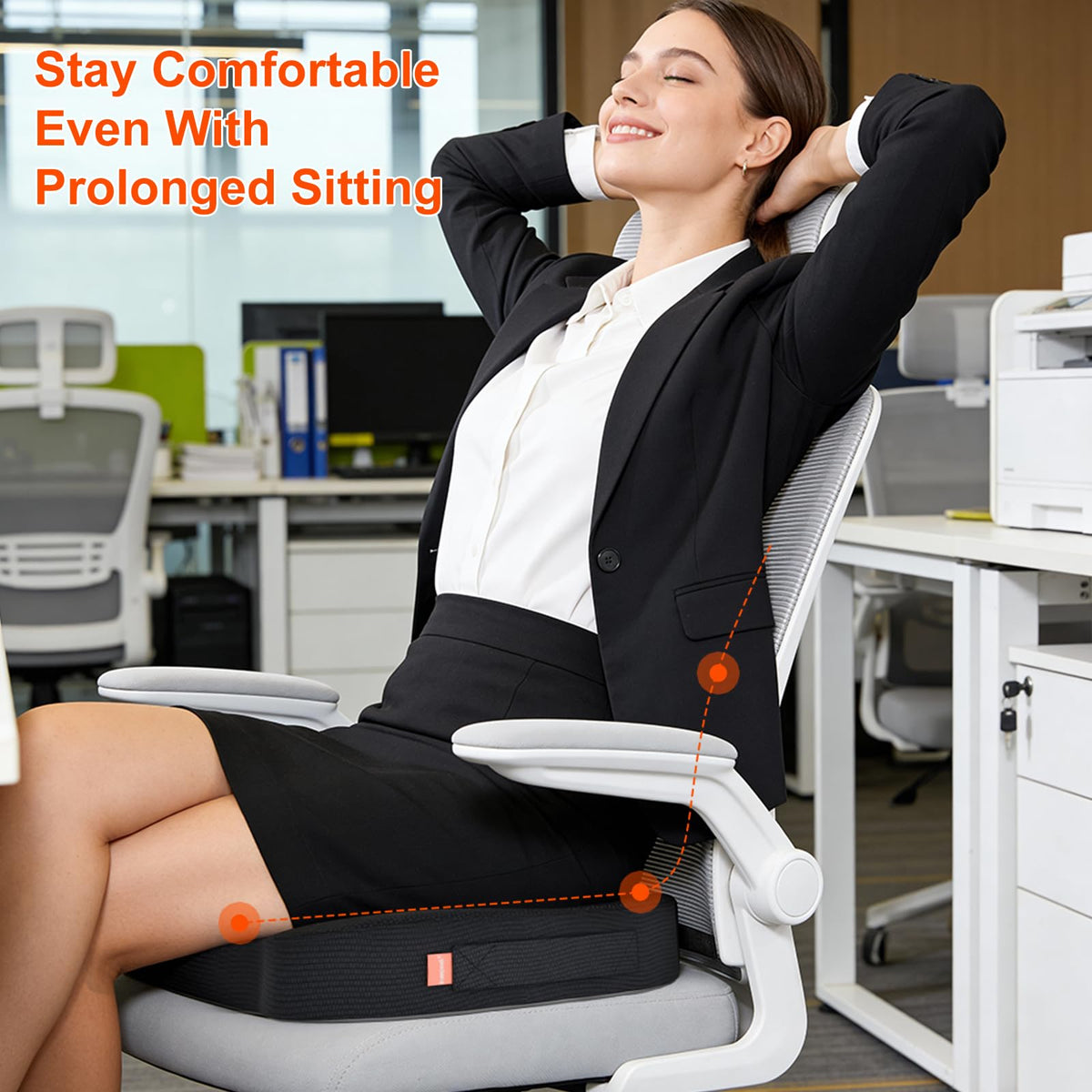 inaepeak Seat Cushion, Memory Foam Seat Cushion for Coccyx Tailbone Pain Relief, Suitable for Office Chair/Car Seat/Wheelchair