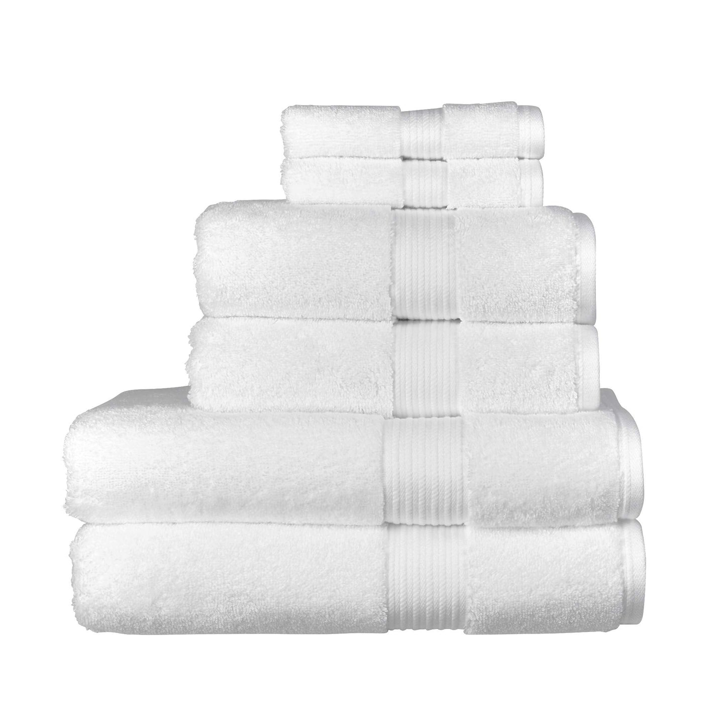 Christy Supreme Hygro 6 Piece Towel Set | White | 100% Luxury Supima Cotton | Ultra Soft | Super Absorbent | 650GSM | 2 Bath Towels 2 Hand Towels 2
