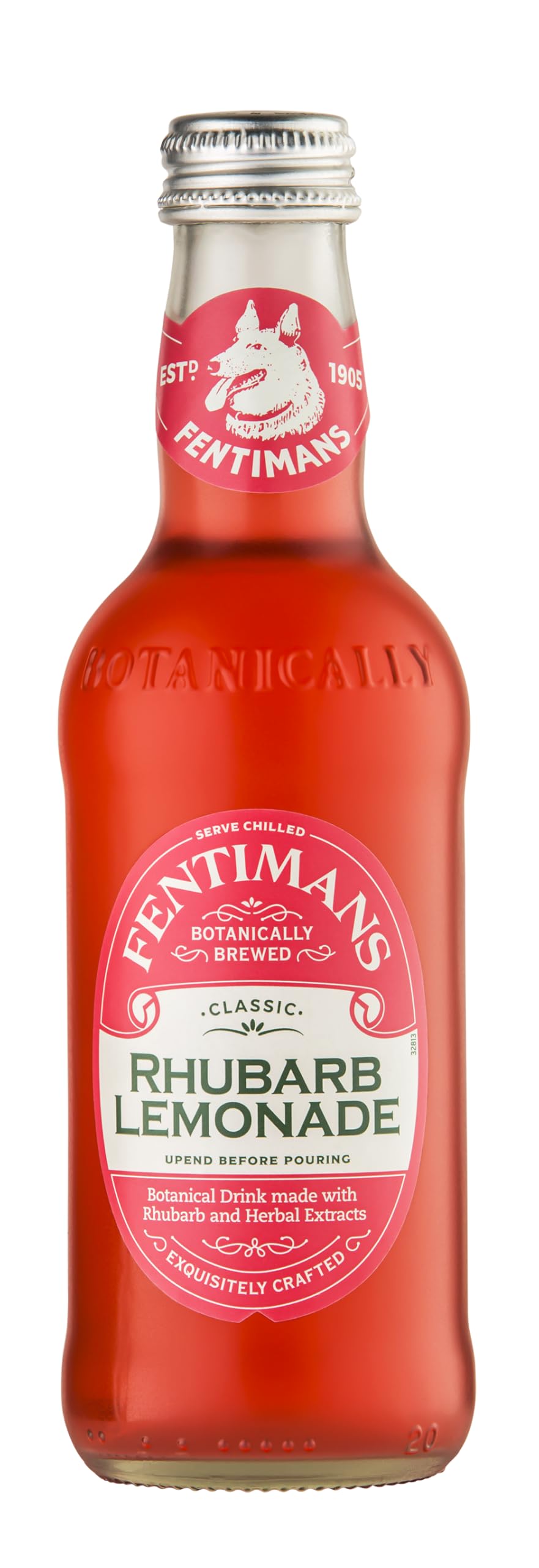 Fentimans Rhubarb Lemonade- Botanically Brewed - Exquisitely Crafted & Refreshing Soft Drinks - Gluten-Free and Vegan Friendly Soft Drinks - 12 x