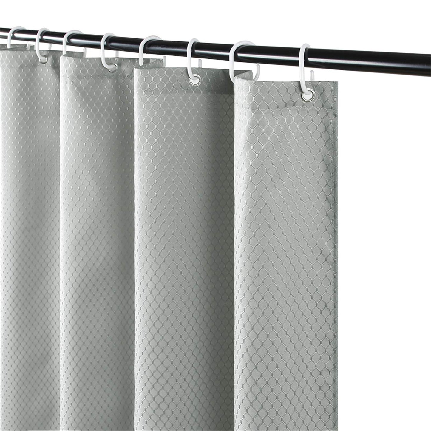 Furlinic Shower Curtain Mould Proof Resistantand Waterproof Washable Weighted Polyester Fabric Bath Curtains with 12 Hooks for Wetroom Grey 71x71