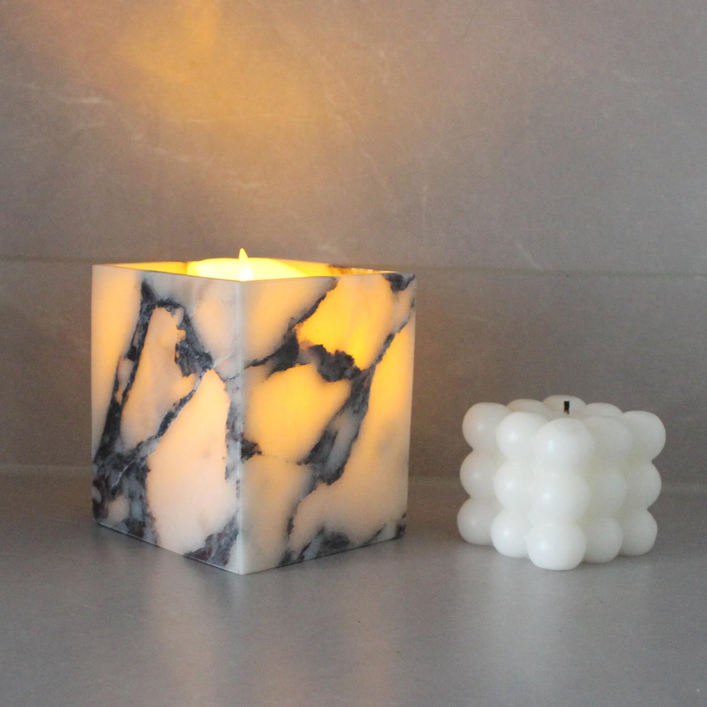 Calacatta Viola Marble Toothbrush Holders for Bathroom, Natural Marble Canisters, Makeup Brush Holder Countertop Organizer