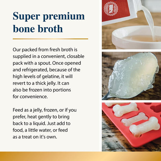 Pets Beef Bone Broth - 3x 500ml | 100% Real & Natural Liquid Bone Broth for Cats & Dogs