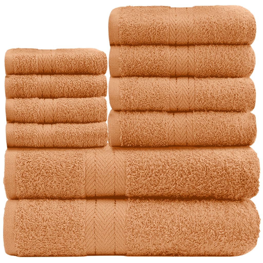 GC GAVENO CAVAILIA 10 Piece Towel Bale Set | Quick Drying Cotton Towel Highly Absorbent 450 GSM Peach Towels Set | Bathroom Towels Bale Set 4x Face 4x