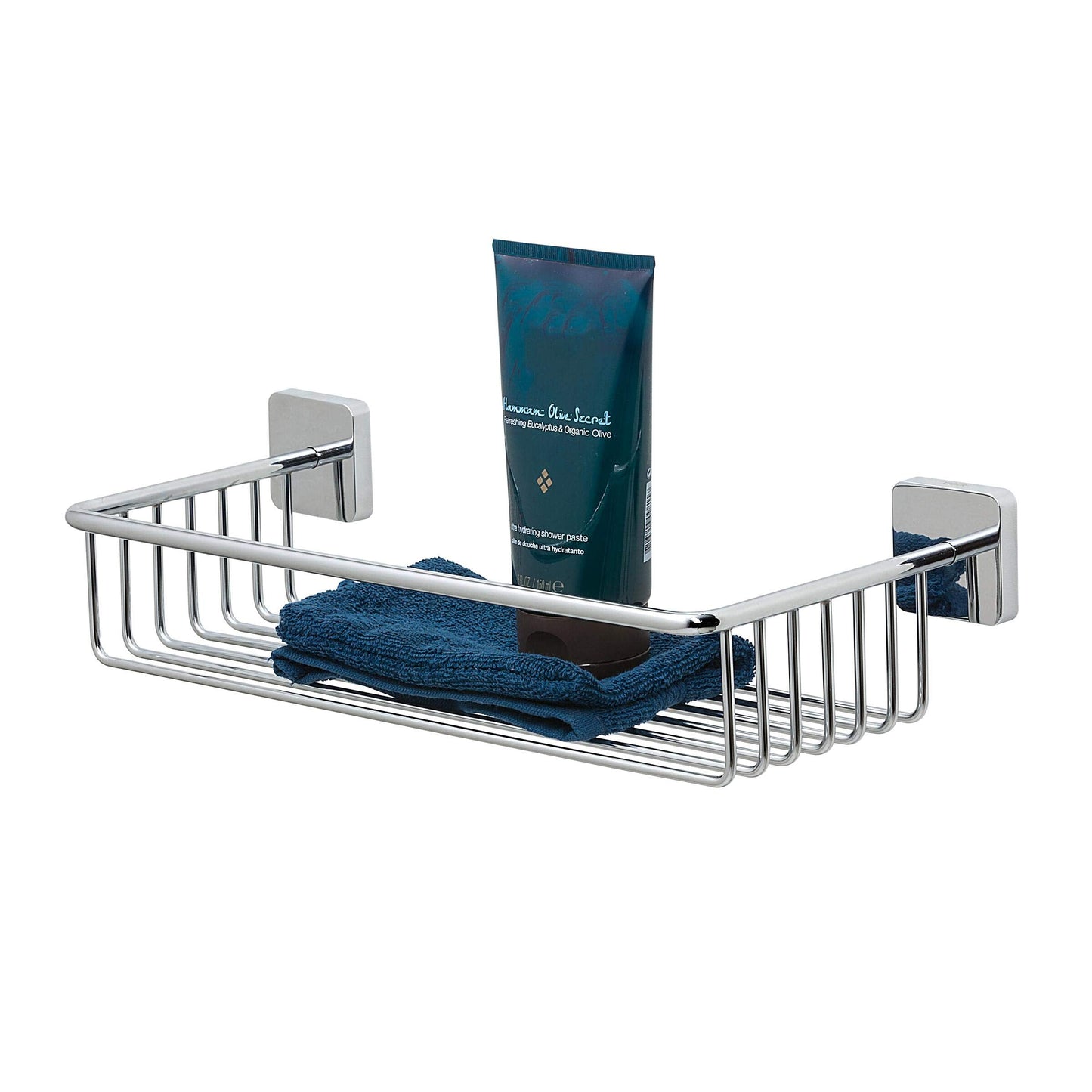 Tiger Onu Shower Basket, Stainless Steel, Chrome, 35.8 x 8.4 x 14.5 cm