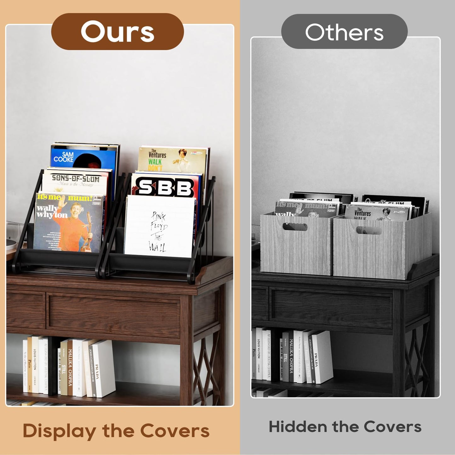 Vinyl Record Storage 3 Levels,Vinyl record stand,shelving for vinyl,record player stand, Cd Rack