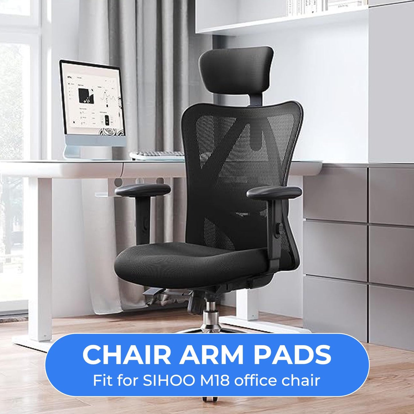 SINOLUXE Armrest pads replacement for Sihoo M18 office chair -Ergonomic office chair armrest replacement parts
