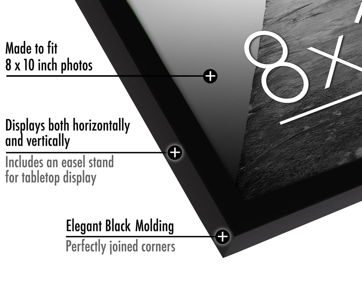 Americanflat 10x8 Photo Frames in Black - Set of 6 - Gallery Wall Picture Frame with Shatter-resistant Glass - Horizontal and Vertical Formats for