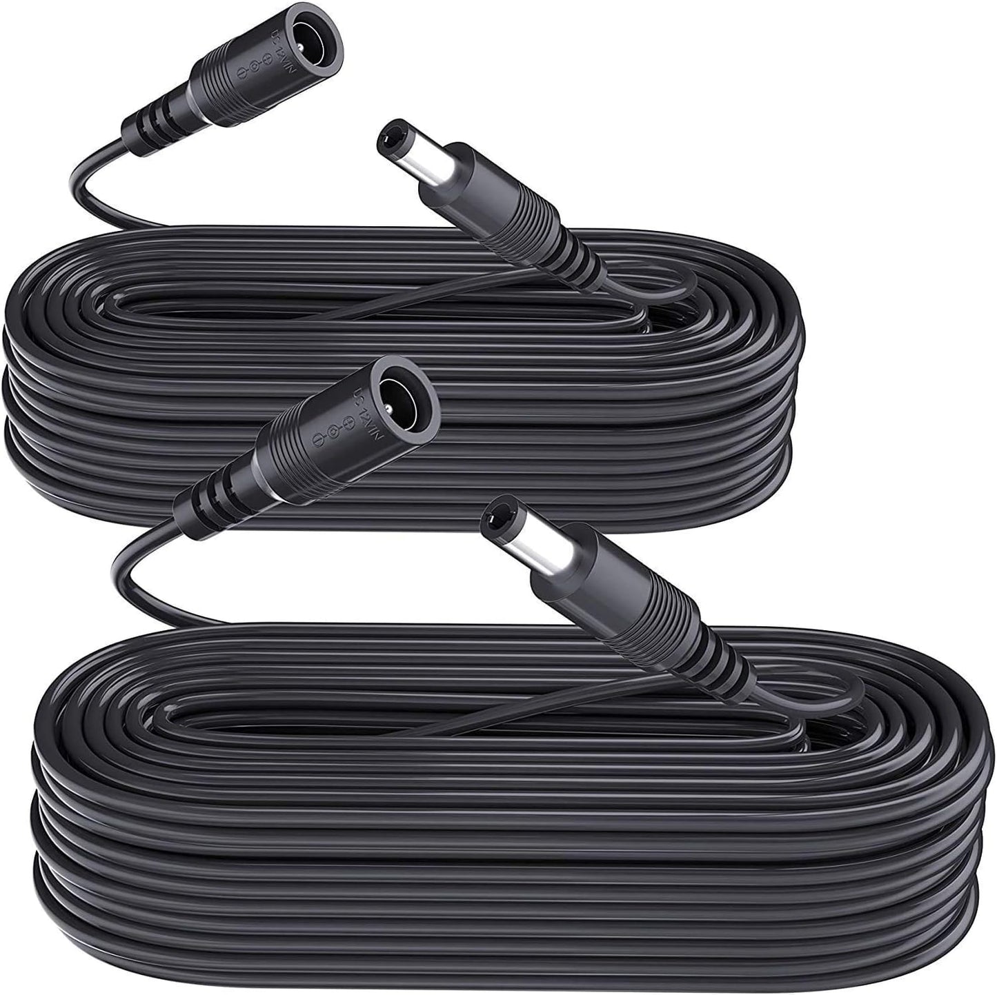 2 Pack 33ft/10M Power Extension Cable,2PCS DC 12V Power Adapter Extension Cord 2.1mm x 5.5mm, Compatible with 12V DC Adapter Power Supply or Wall