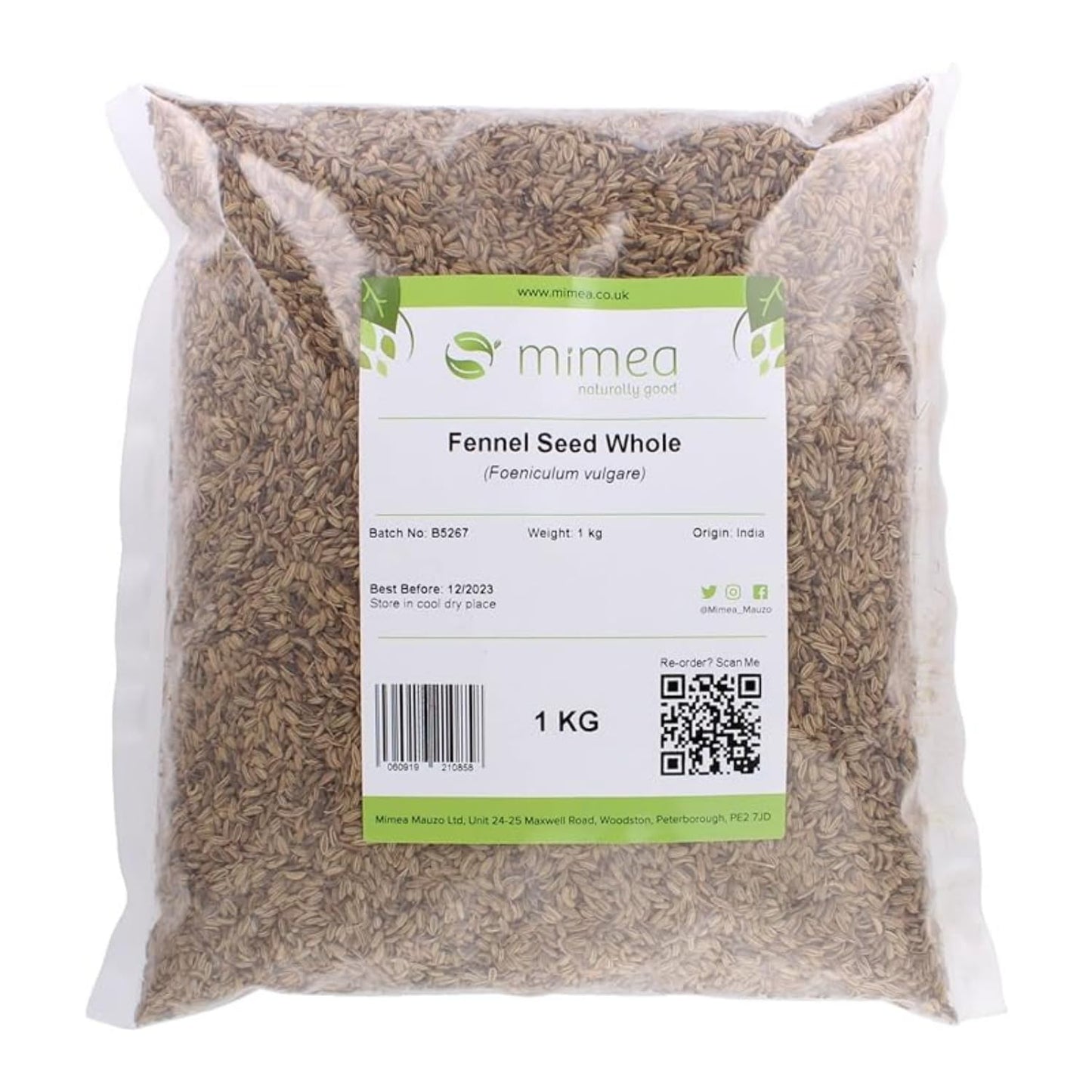 Mimea Fennel Seed Whole | 1kg | Quality Ingredients | Great for Cooking | Herbal Remedy | Natural | Great for Pickling