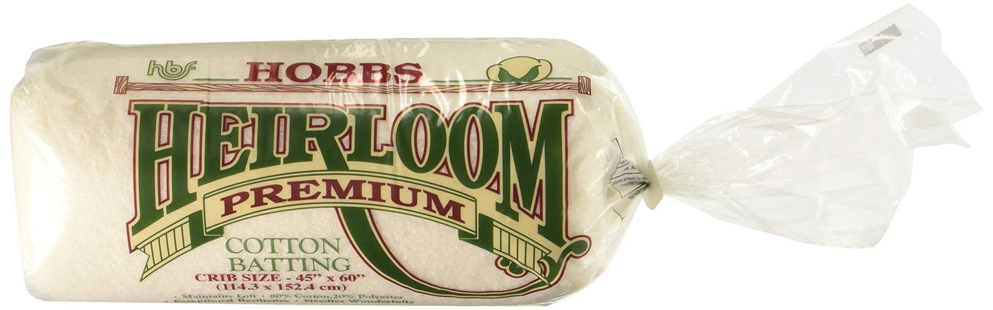 Hobbs Heirloom Premium Cotton: 45 x 60in Crib, Blend, White