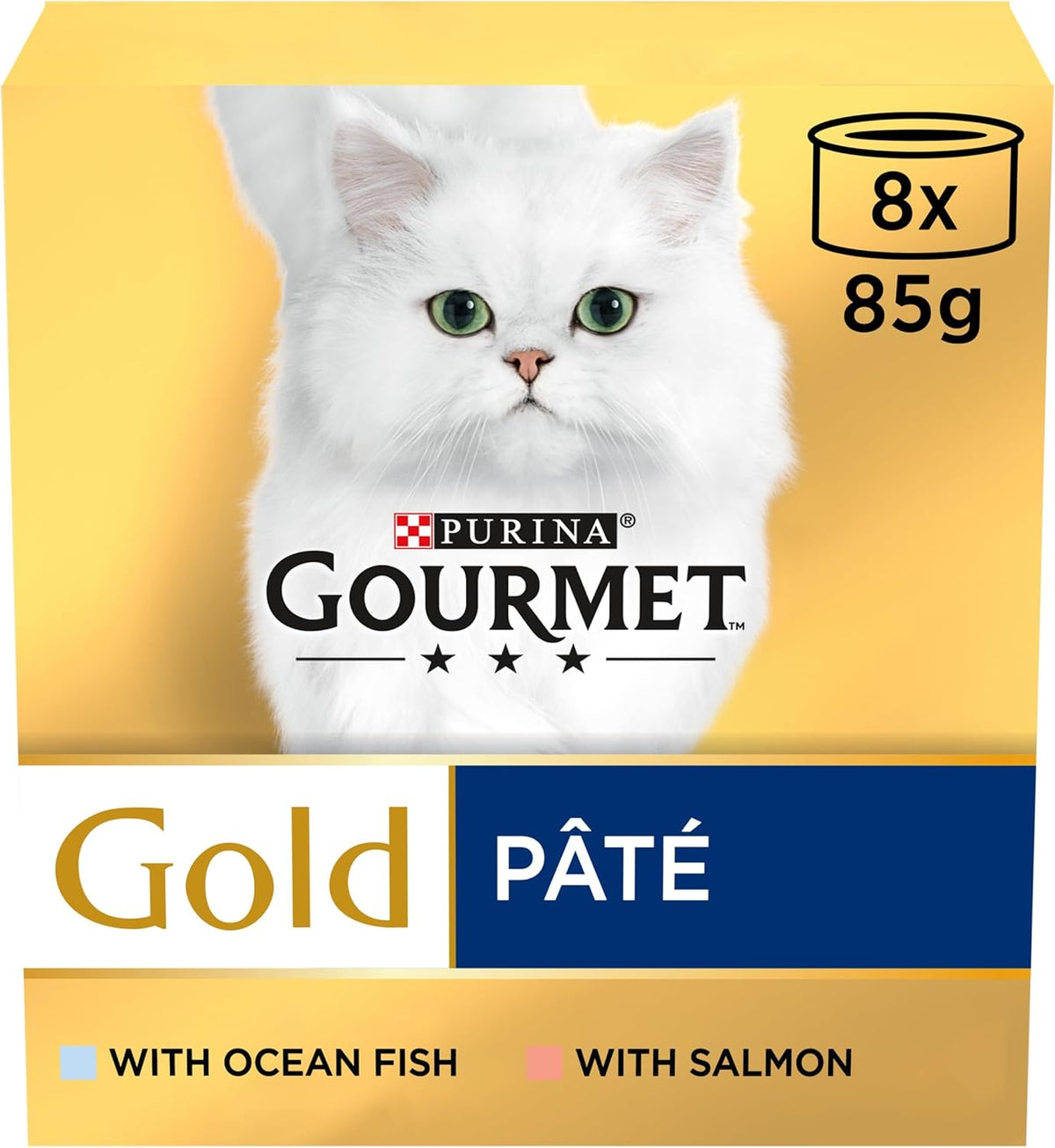 Gold Senior 7+ Pate Fish Wet Cat Food 8x85g, Pack of 6