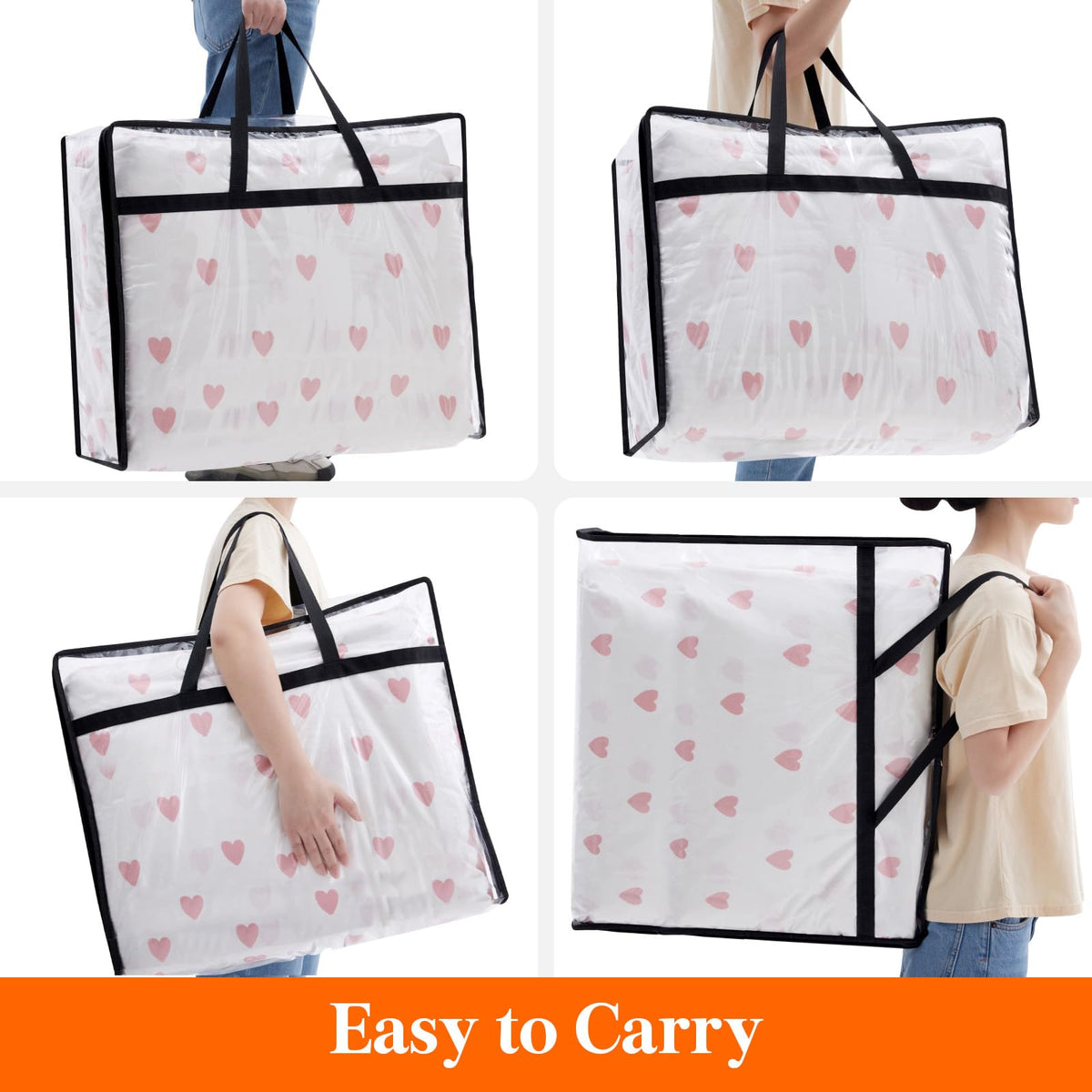 Lifewit 2 Pack Clear Storage Bags, 110L Plastic Clothes Storage Bags