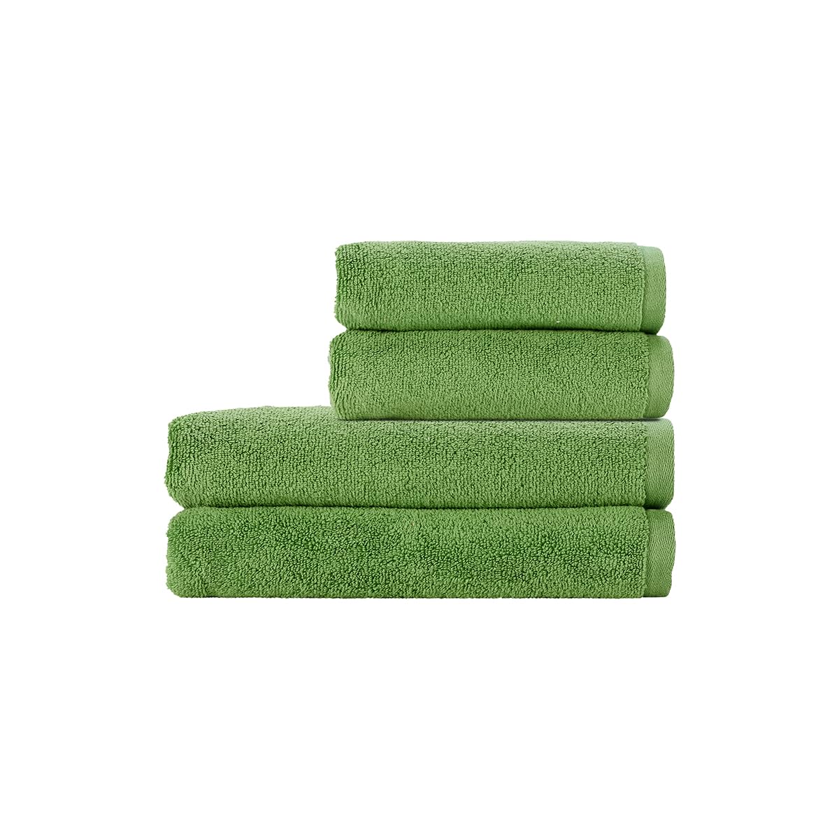 Christy Cirrus Quick Dry Towel Set | 4 Pieces | 2 Hand 2 Bath | Super Soft and Fluffy | Lightweight Bathroom Shower Towels | 100% Cotton | Apple Green