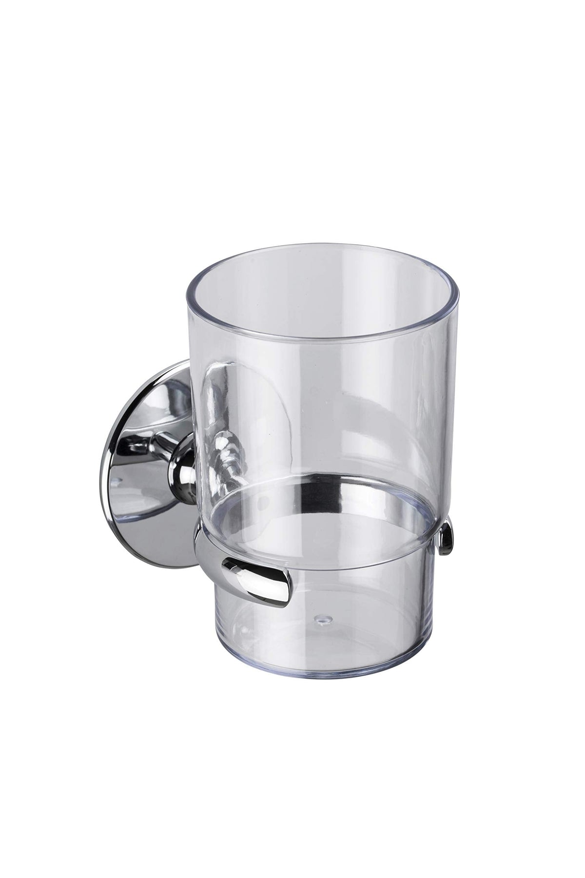Croydex Chrome Duo Fix Glue or Screw Fix Slim Design Tumbler,9 x 6.5 x 9.5 cm