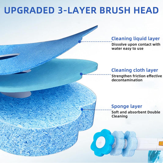 Disposable Toilet Brush, Toilet Wand Starter Kit with 48 Refill Heads, Wall Mounted Toilet Bowl Cleaner Brush with Holder & Storage Caddy