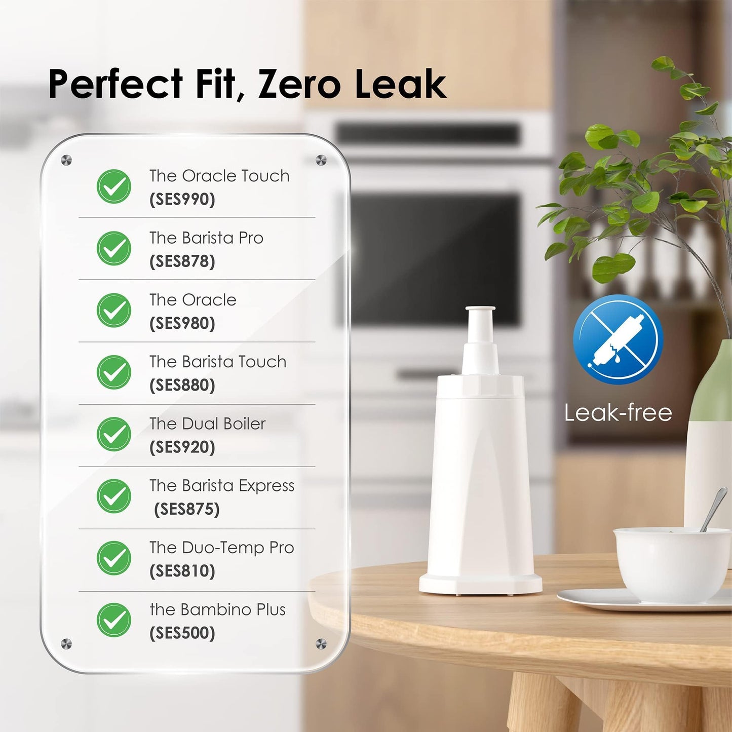 Waterdrop Filter Replacement for Sage Barista Express Pro Water Filter, BES008, SES008/SES810/SES875/SES880/SES920/SES980/SES990, TV SD Certified