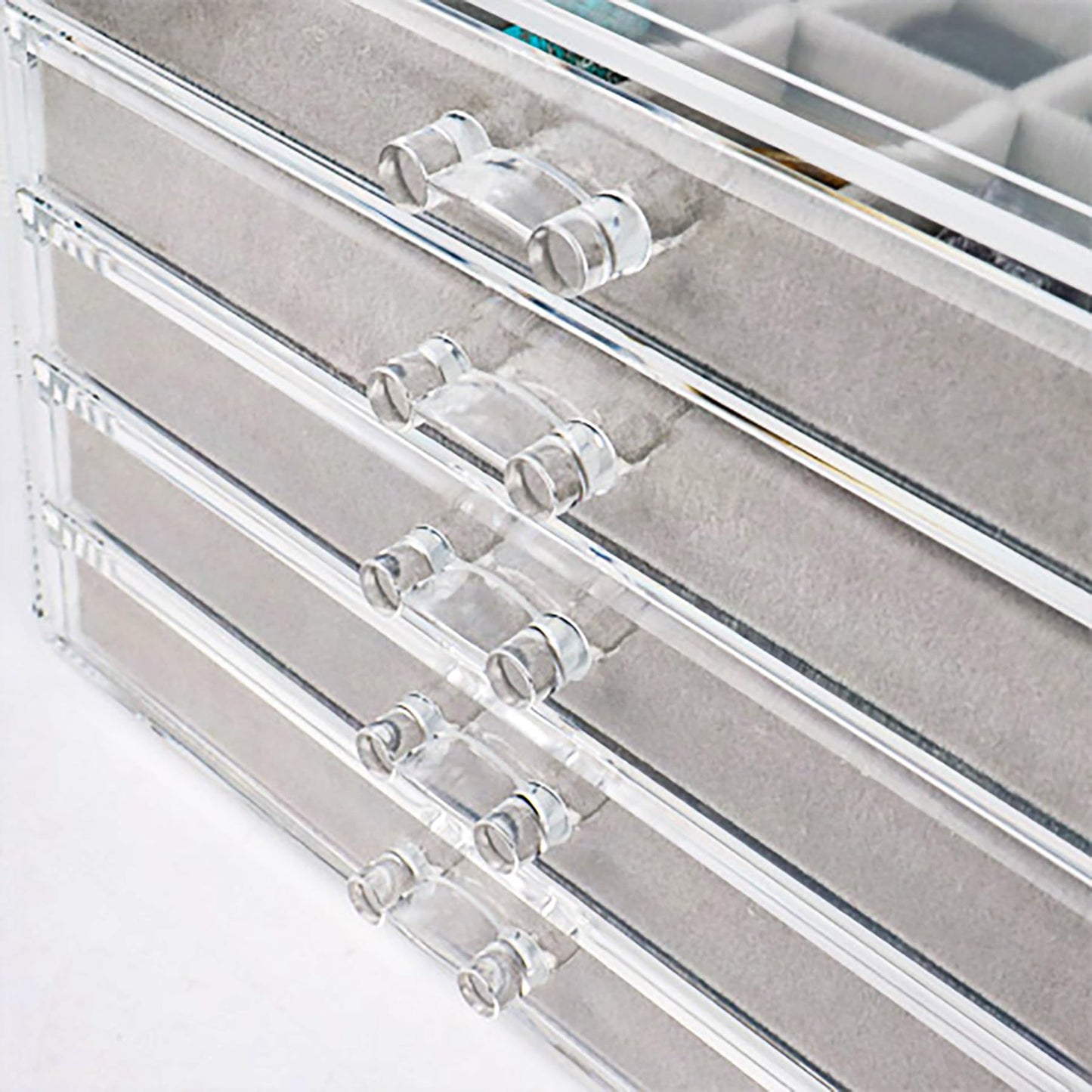 Dmnnlp Rock Display Case, 5 Drawers 90 Grids Acrylic Rock Collection Box, Storage Cases for Small Rocks Gemstone Fossil Crystal Stone Jewellery