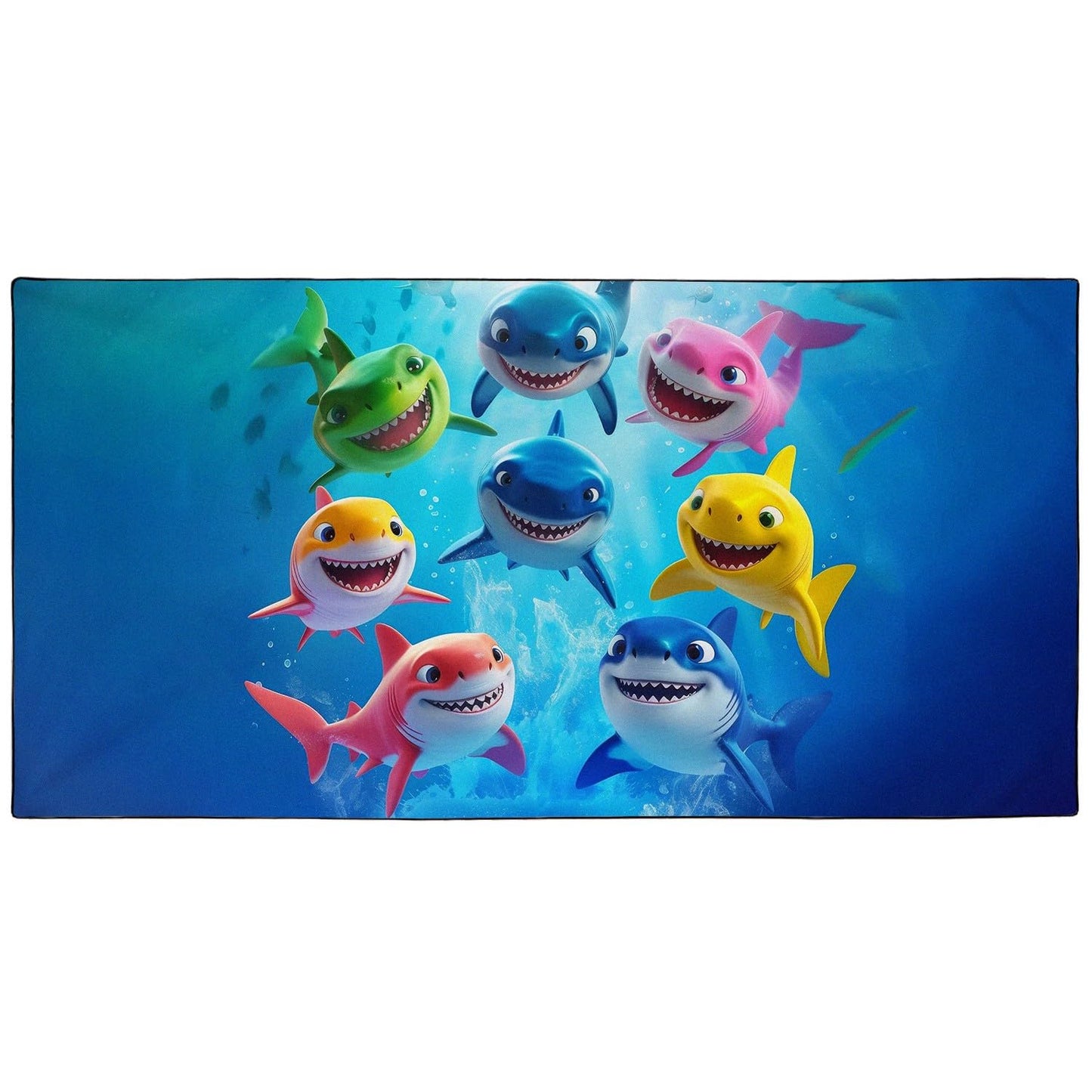 YISUMEI Cute Cartoon Sharks Beach Towels Extra Large 180 x 90 cm, Microfibre Quick Dry Towel for Travel Swimming Camping Sports