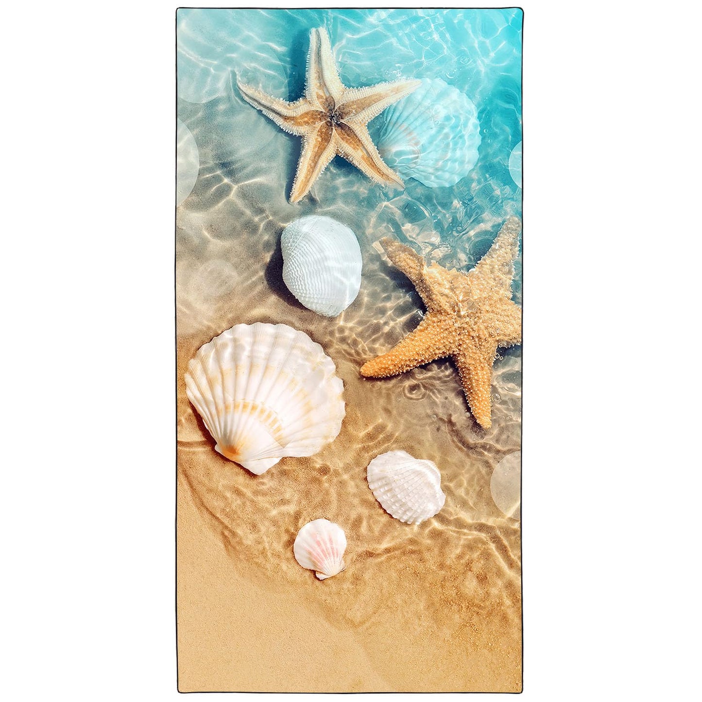 YISUMEI Sea Shells Starfish Beach Towels for Adults Extra Large 180x90cm, Microfibre Quick Dry Towel for Travel Swimming Camping Sports